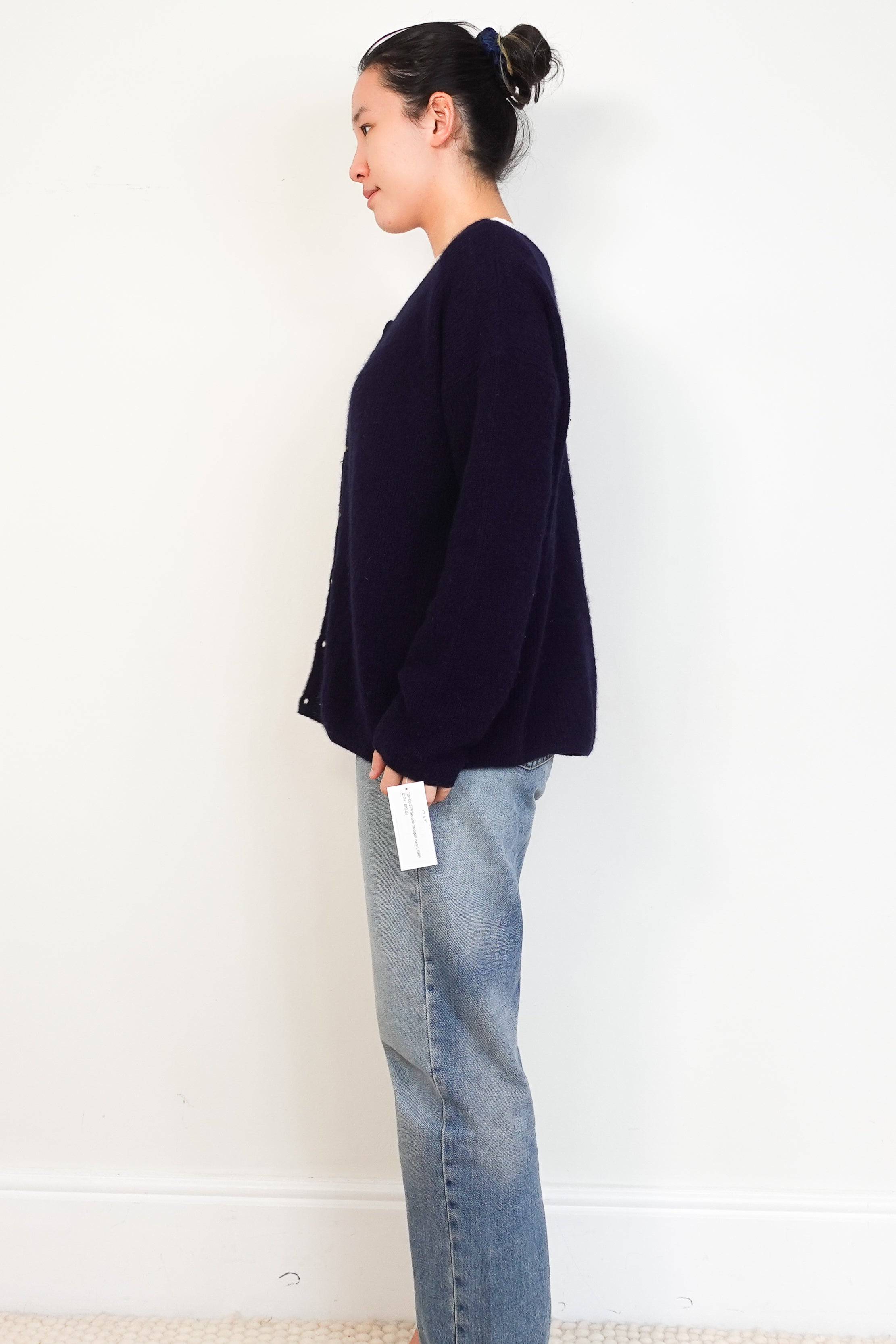 Sezane Navy Mohair Button Down Cardigan RRP £124 | Authentic Preloved