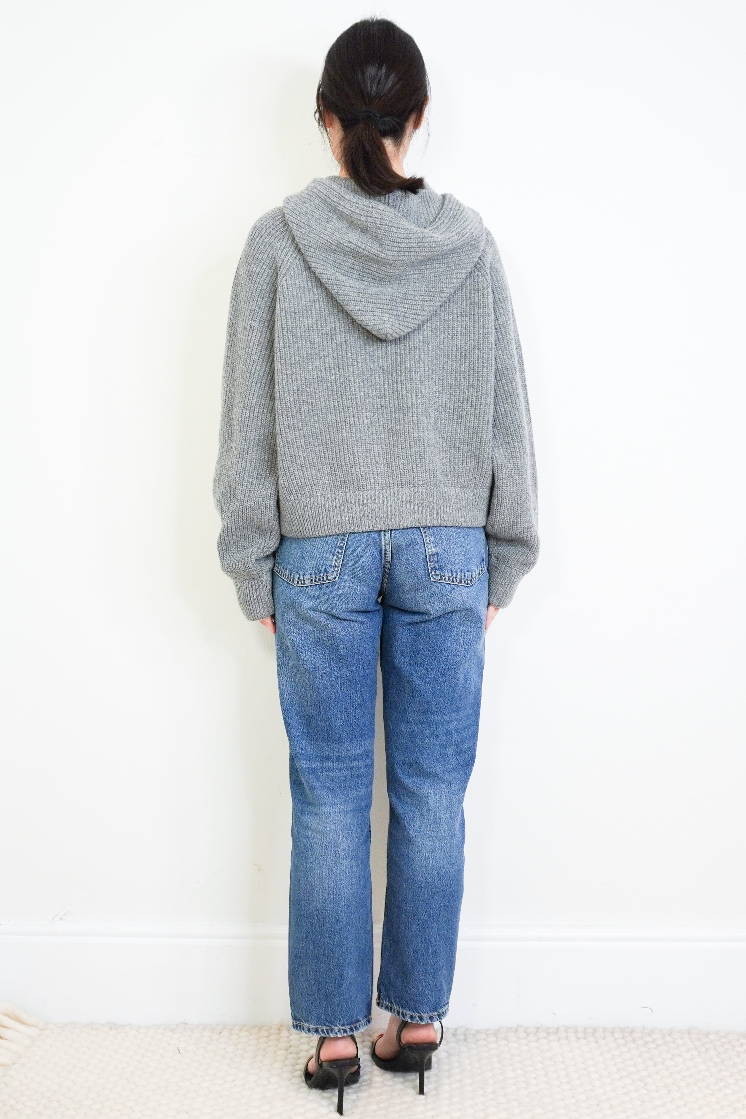 Celine Grey Hooded Sweater in Ribbed Wool RRP £1300 | Authentic Preloved