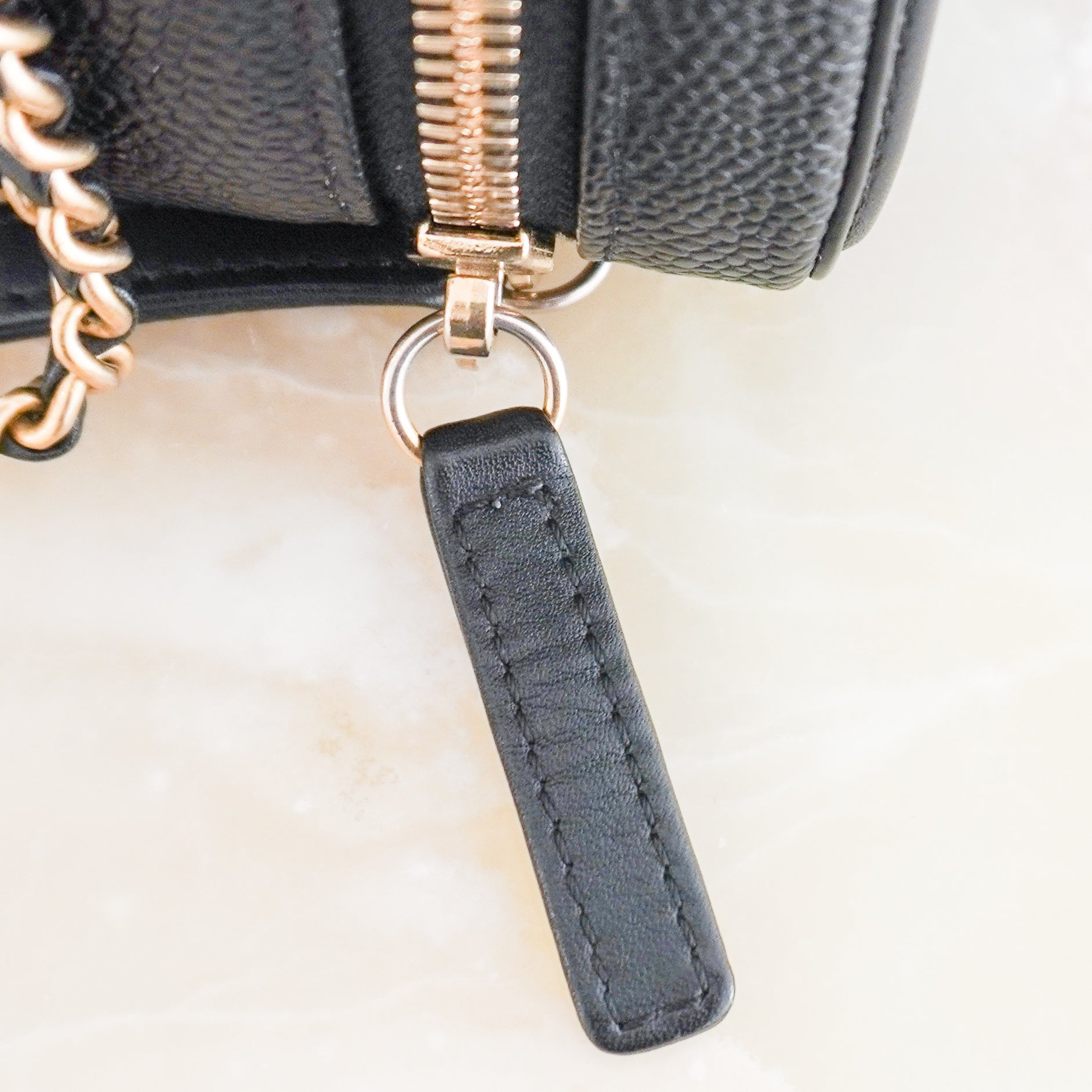 Chanel Black Filigree Small Vanity Case in Caviar Leather (RRP £3500) | Authentic Preloved