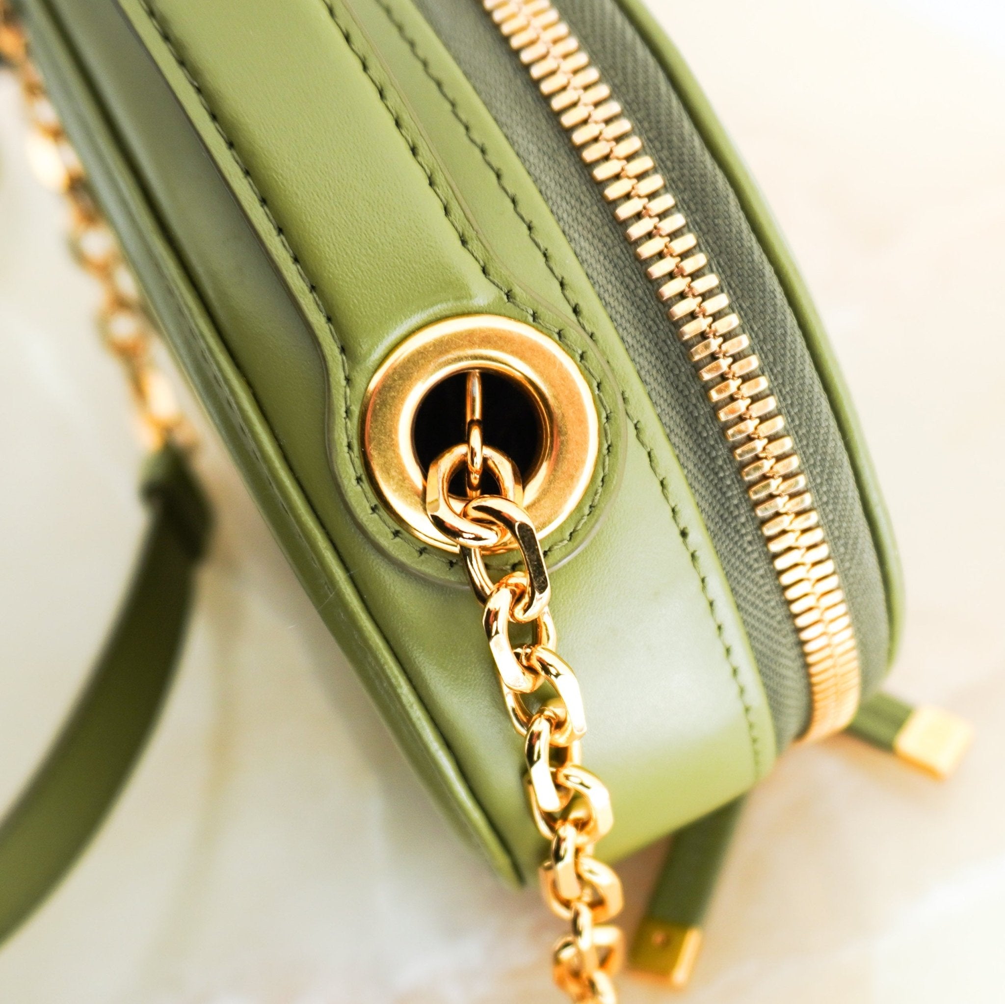 Dior Green Peyote Signature Pouch in Calfskin RRP £1950 | Authentic Preloved - Reloved Again