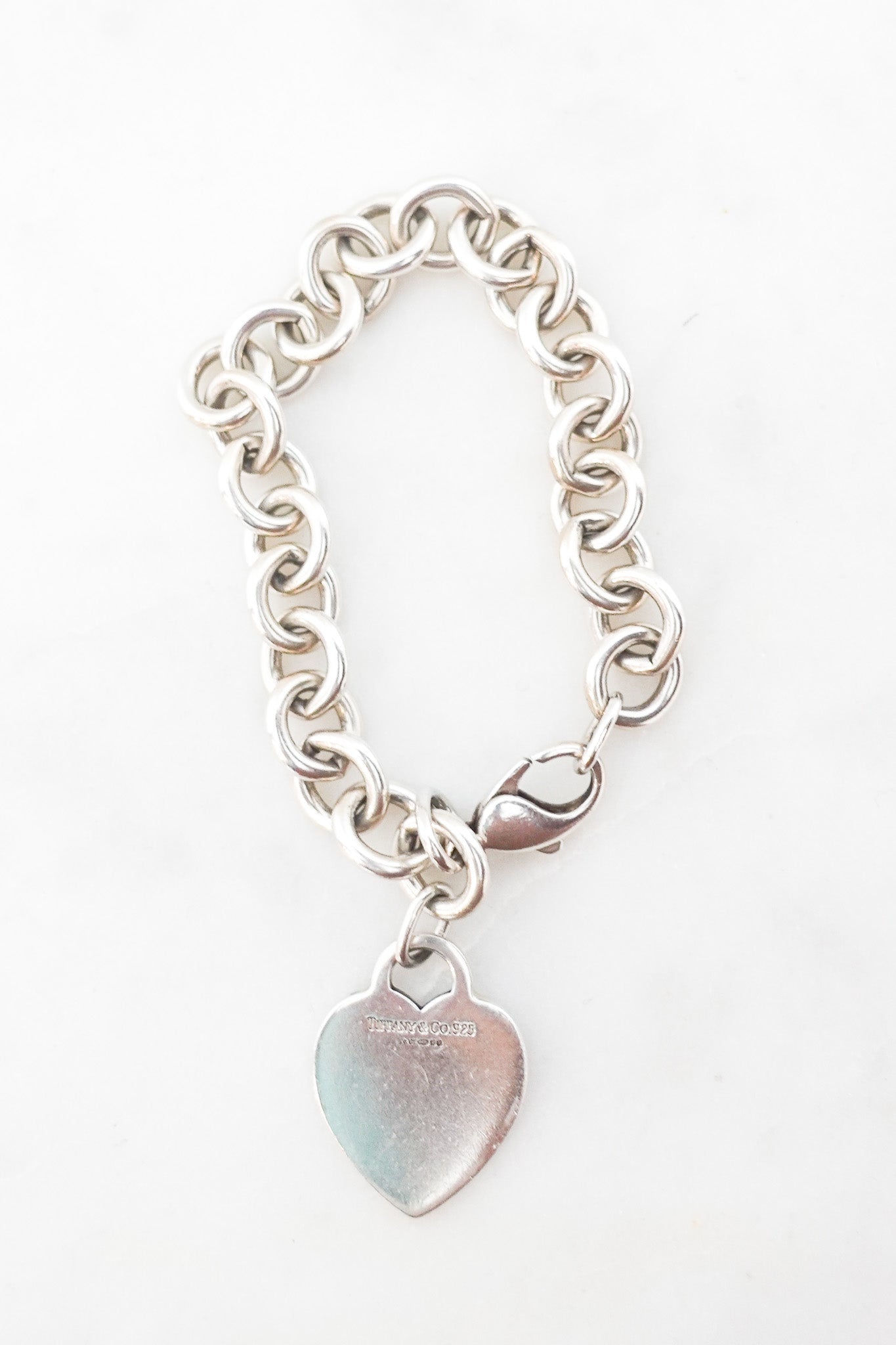 Silver heart chain bracelet RRP £350