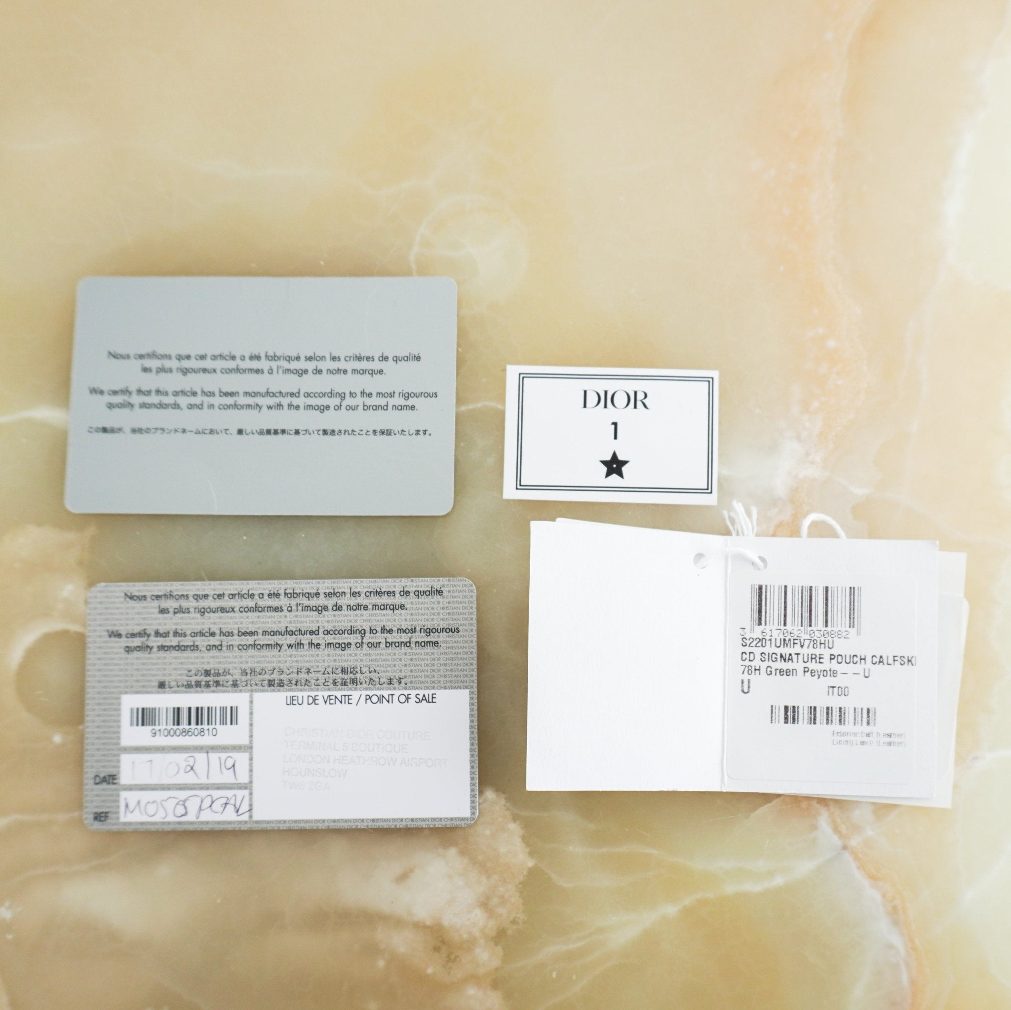 Dior Green Peyote Signature Pouch in Calfskin RRP £1950 | Authentic Preloved - Reloved Again