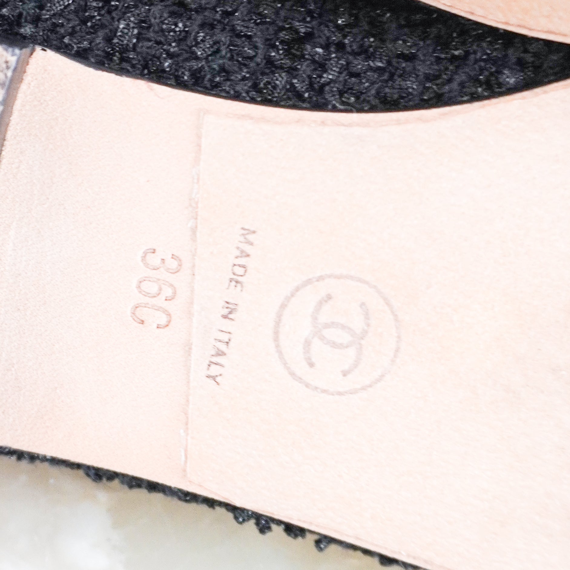 Chanel CC Tweed Ballet Flats in Black (RRP £899) | Authentic Preloved