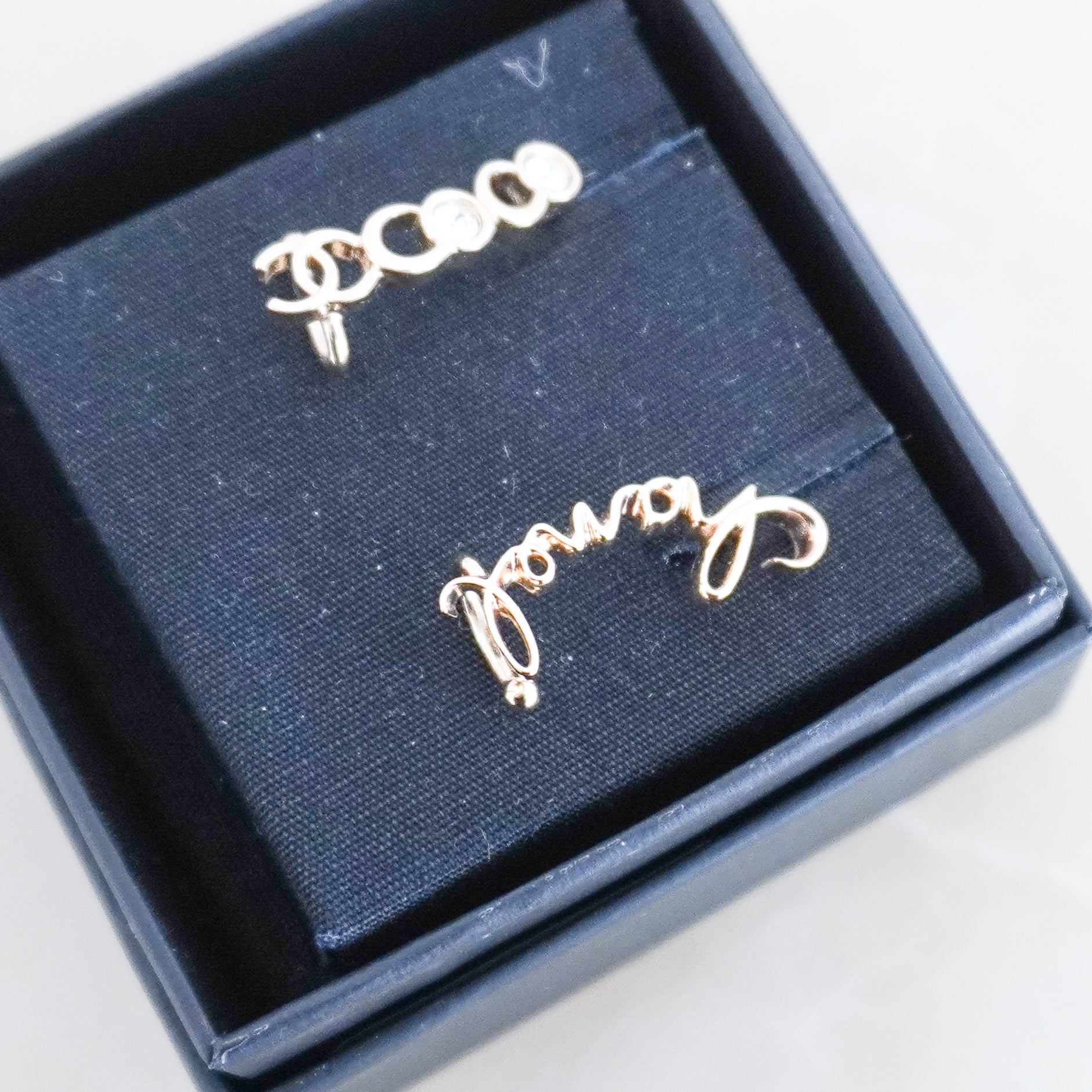 Chanel Gold-Tone Logo Script CC Crystal Earrings (RRP £430) | Authentic Preloved FINAL SALE