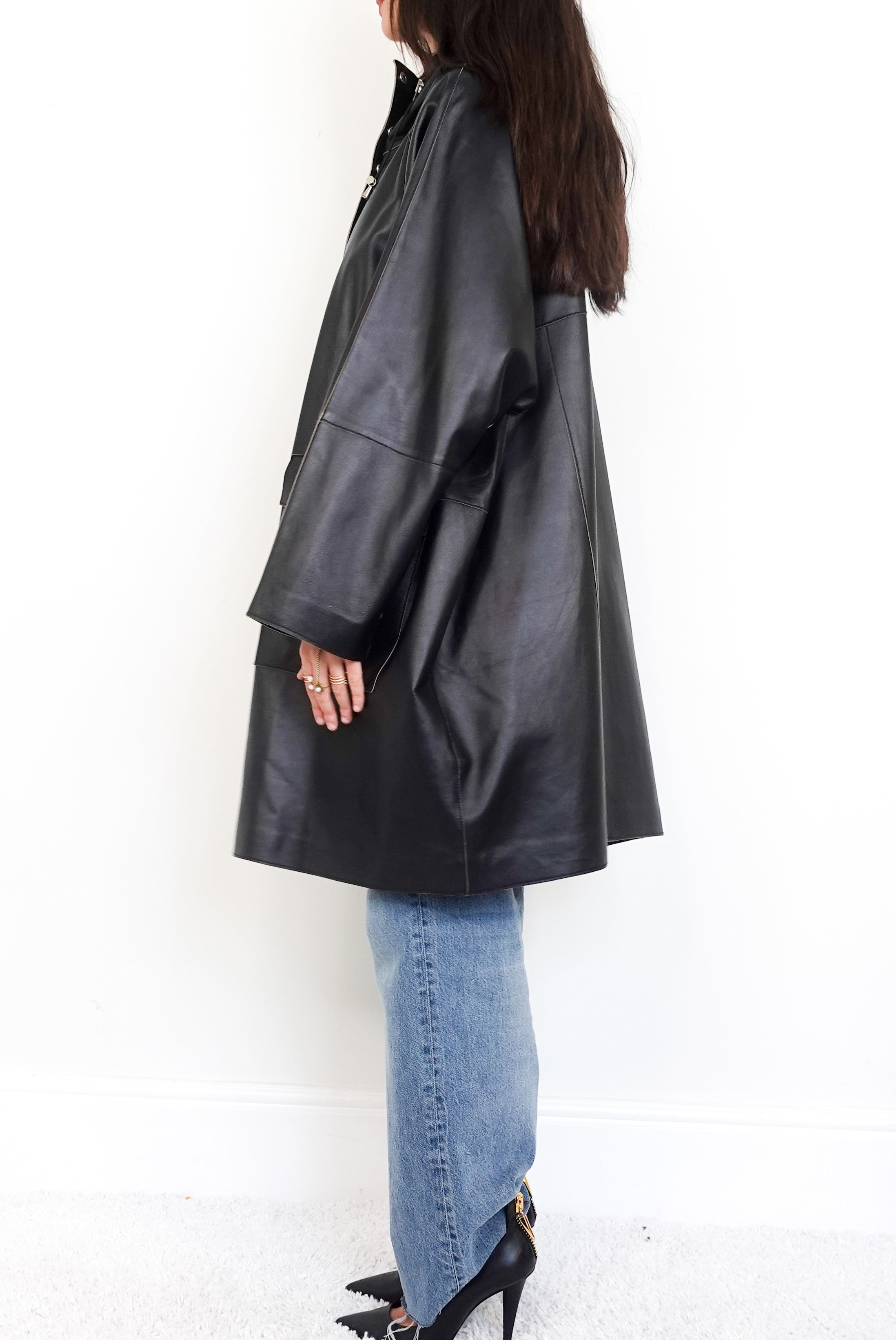 Dahlia Hooded Leather Coat £599