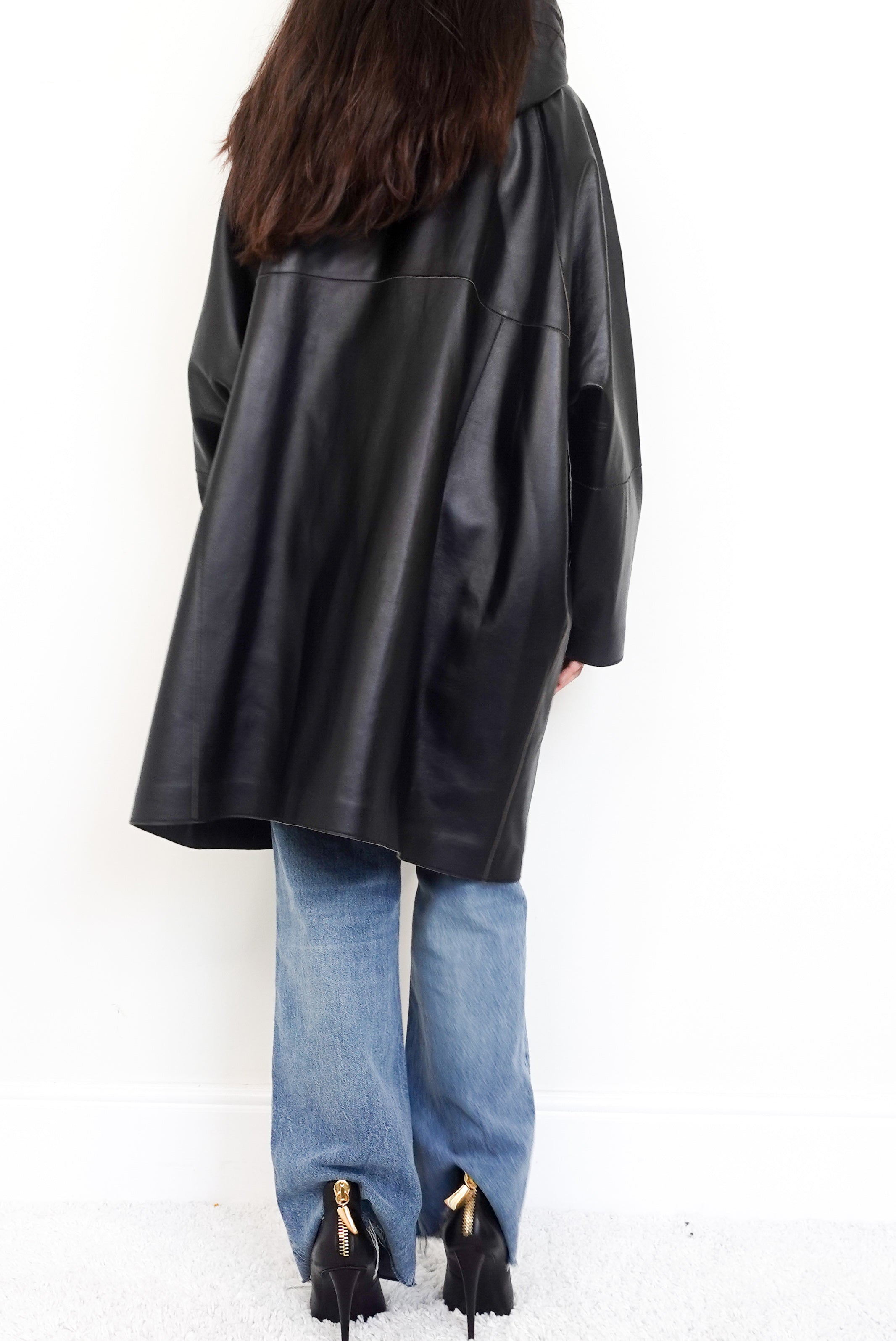 Dahlia Hooded Leather Coat £599