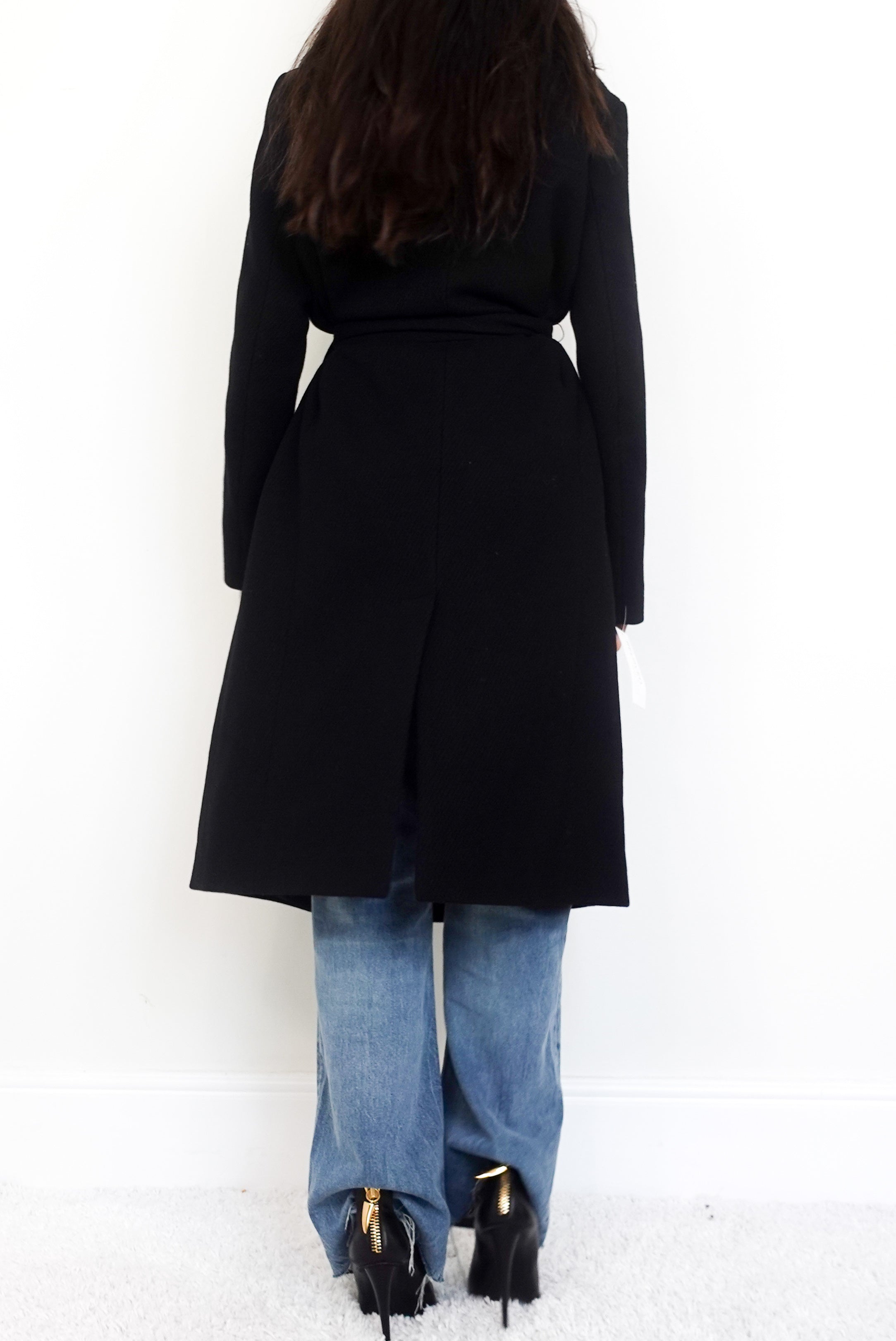 Black Wool Belted coat RRP £500