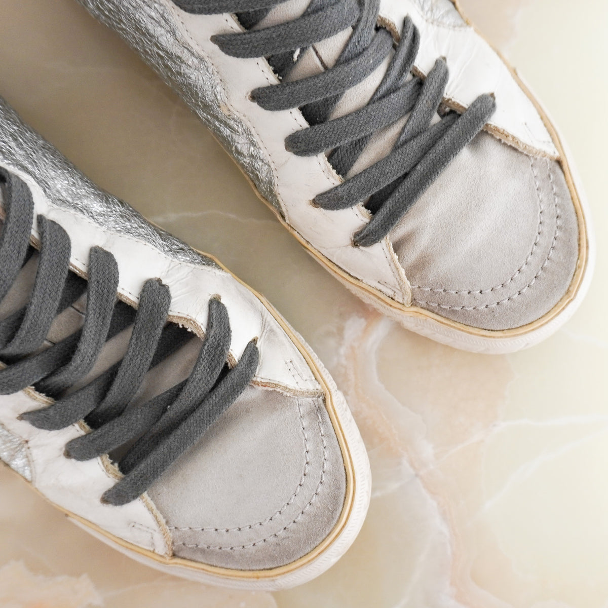 Golden Goose High Top Distressed Glitter Sneaker (RRP £535) | Authentic Preloved