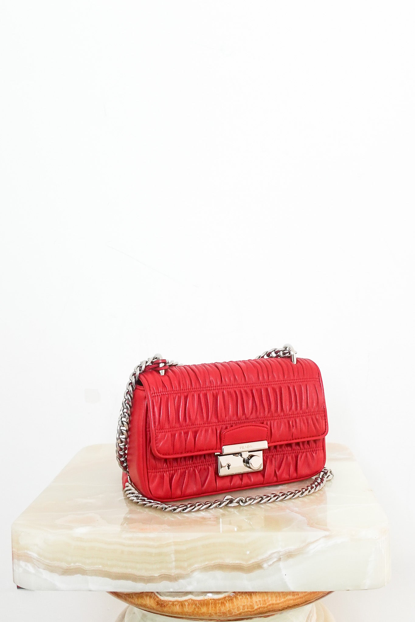 Red crossbody gaufre crossbody bag RRP £1k