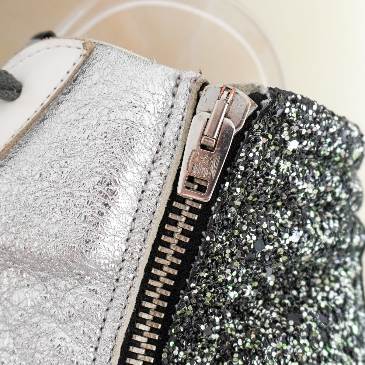Golden Goose High Top Distressed Glitter Sneaker (RRP £535) | Authentic Preloved