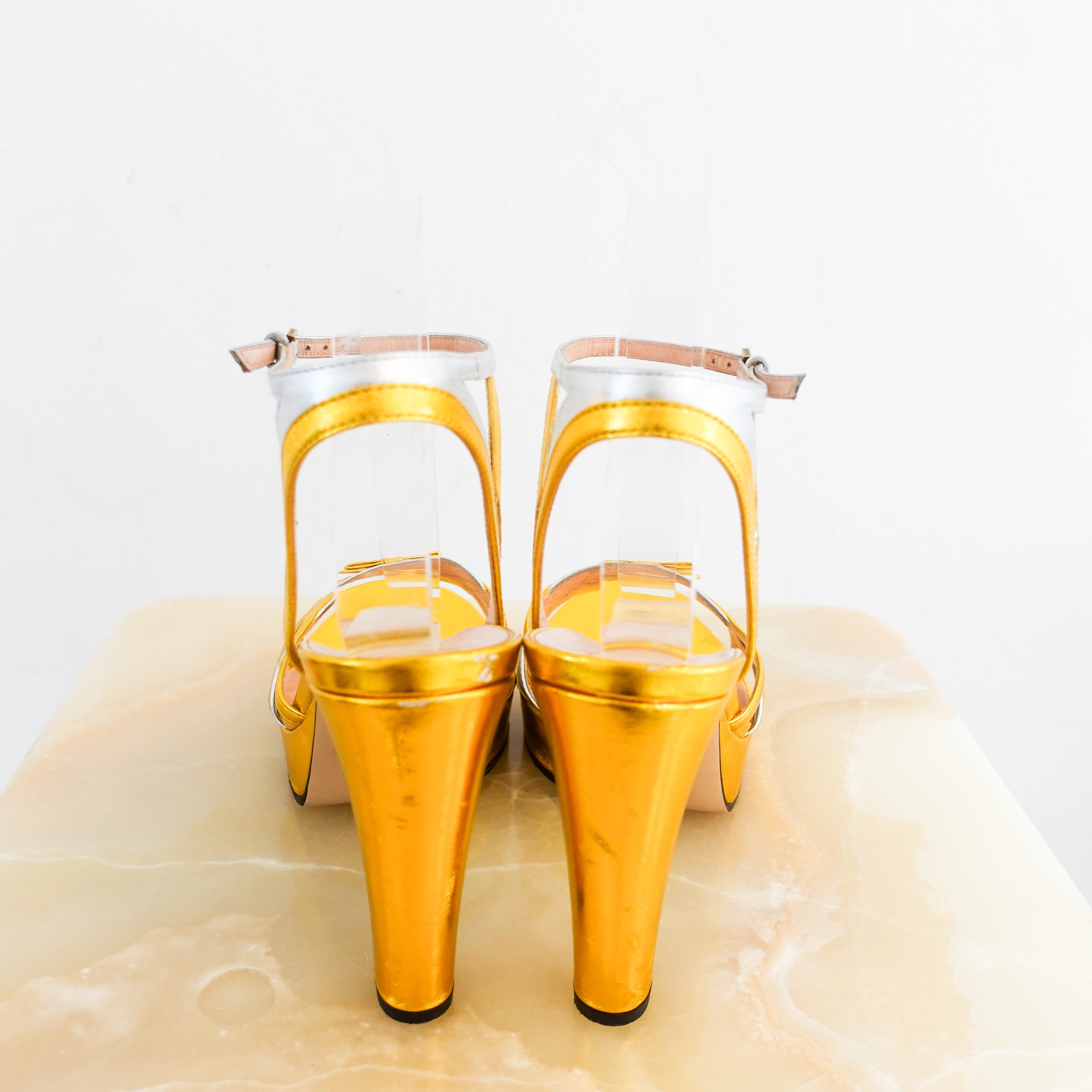 Gucci Platform Sandals in Gold RRP £840 | Authentic Preloved