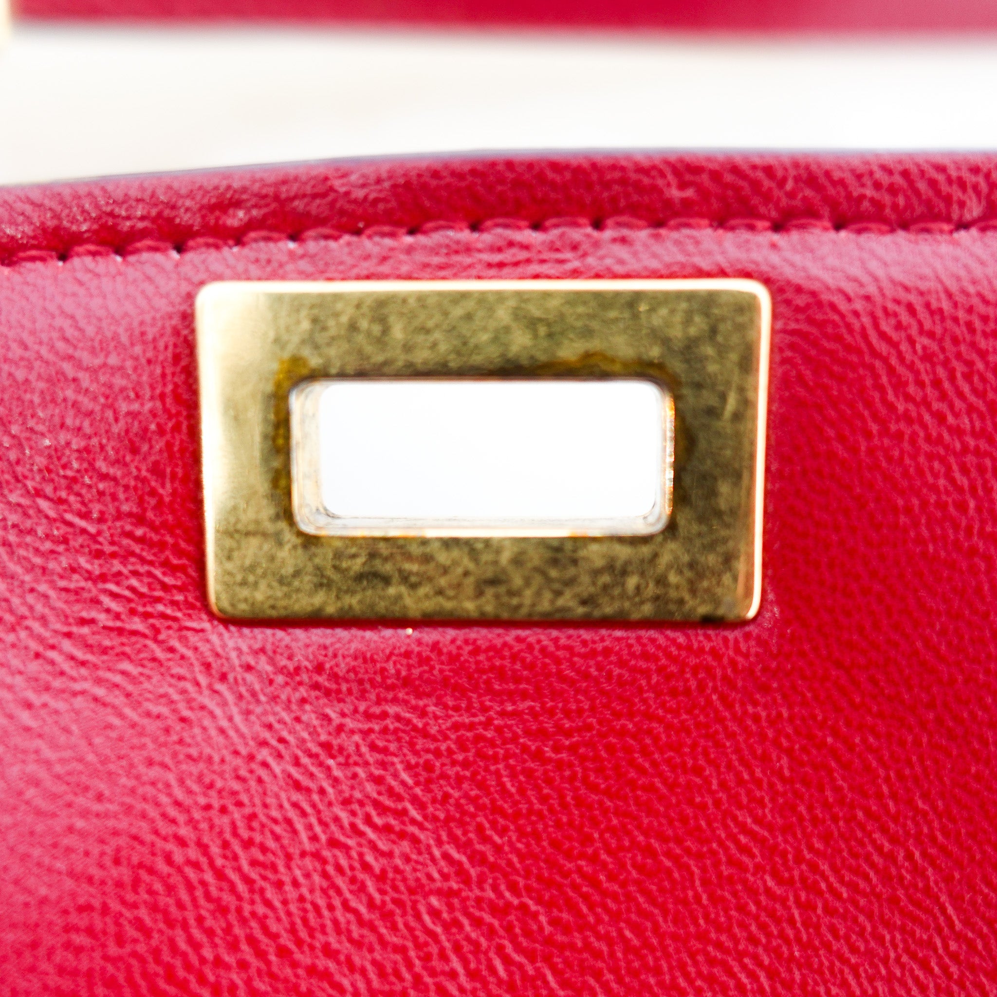 Red leather medium box bag RRP £4.5K