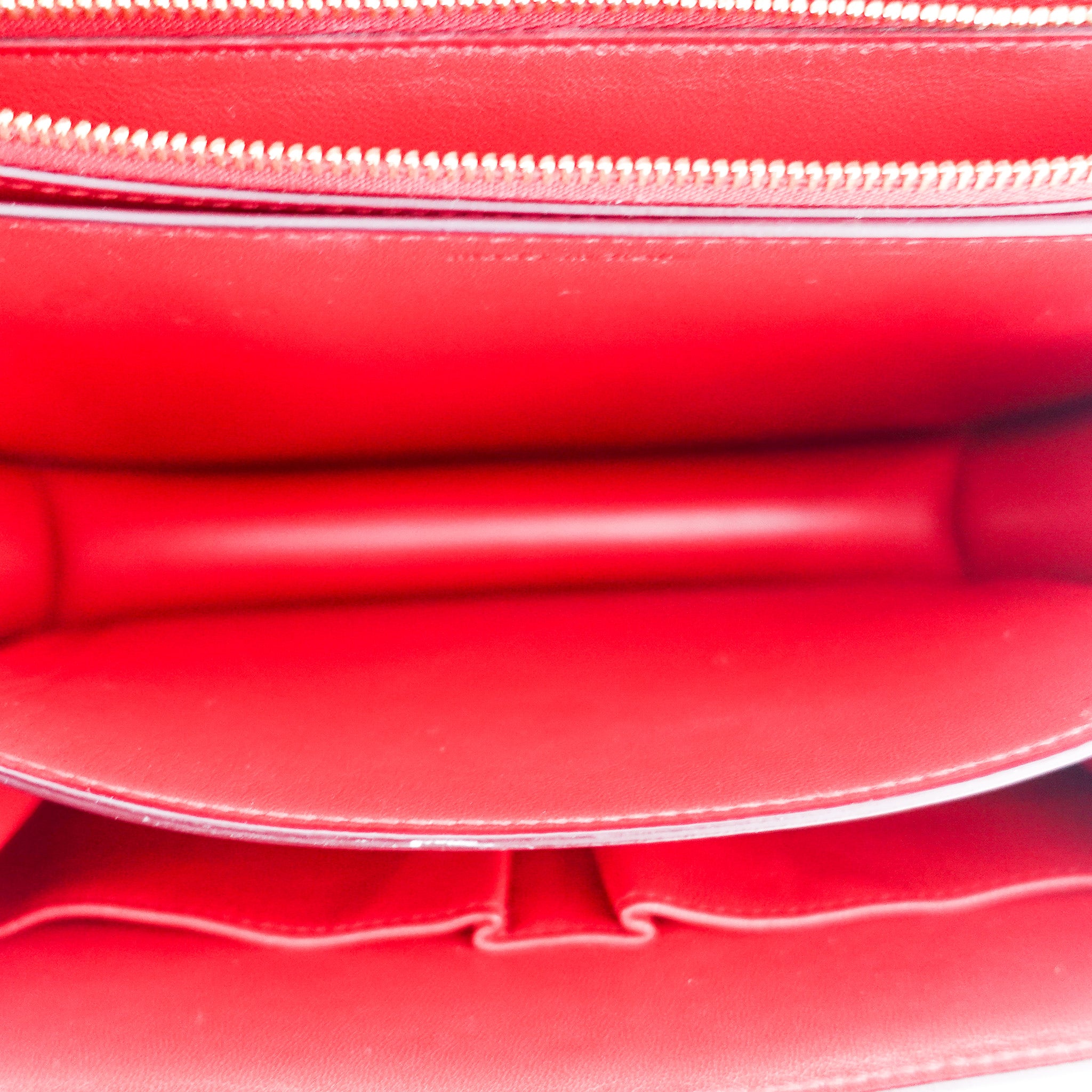 Red leather medium box bag RRP £4.5K