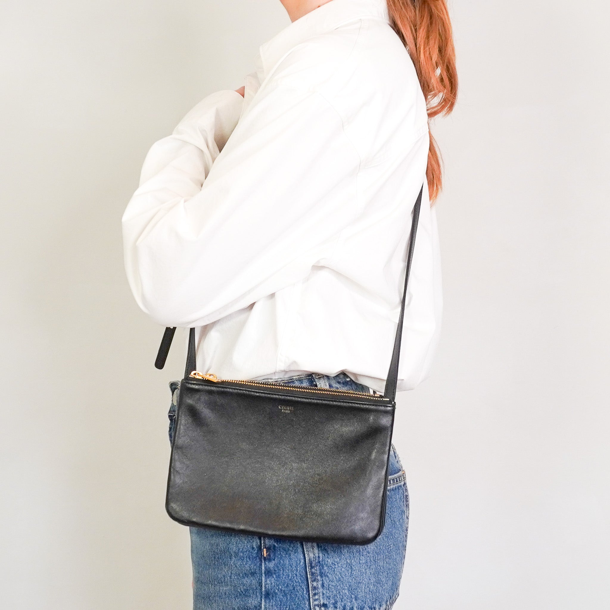 Celine Trio Leather Small Crossbody Bag RRP £800 | Authentic Preloved