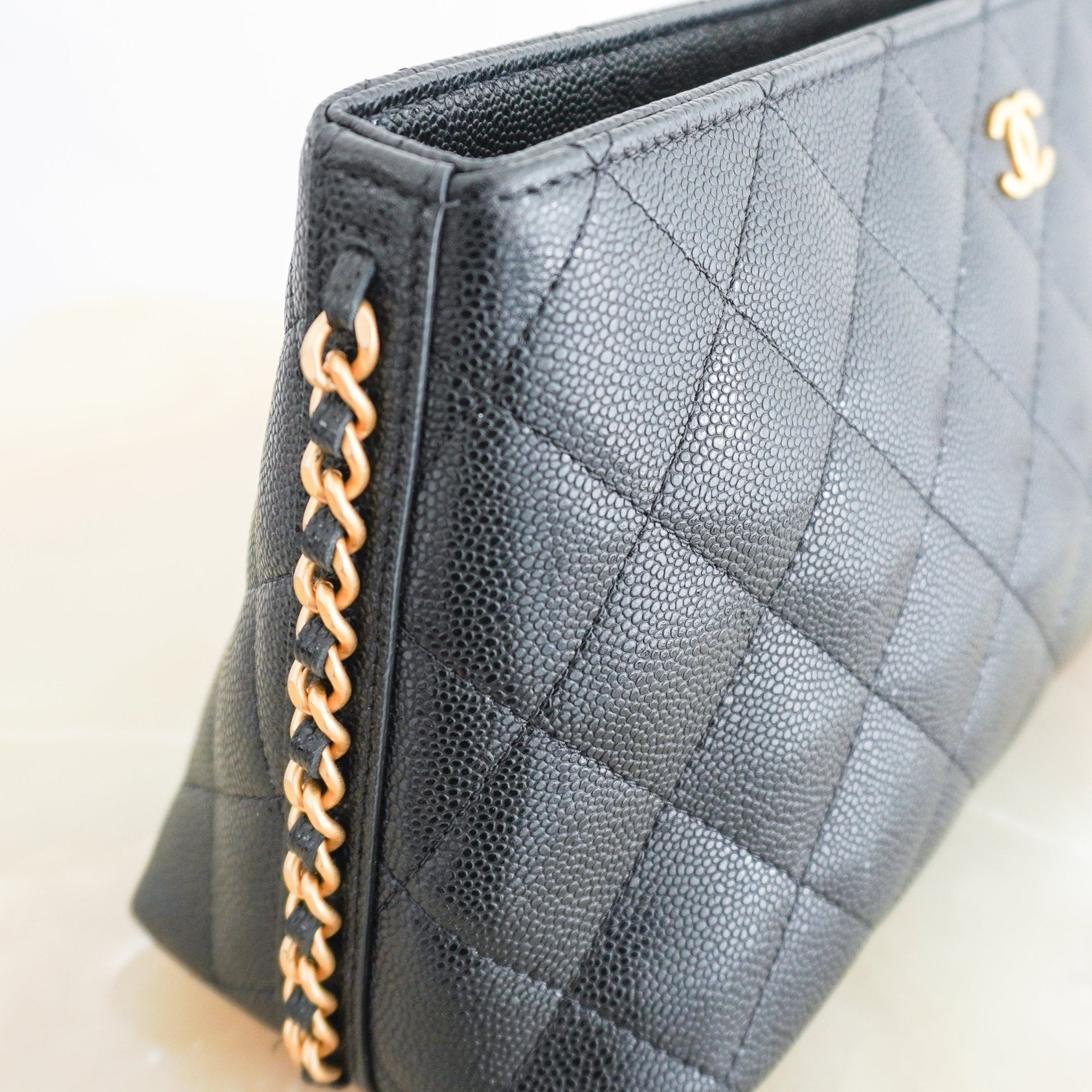 Chanel Black Caviar Leather Cosmetic Vanity Case RRP £1400 | Authentic Preloved - Reloved Again