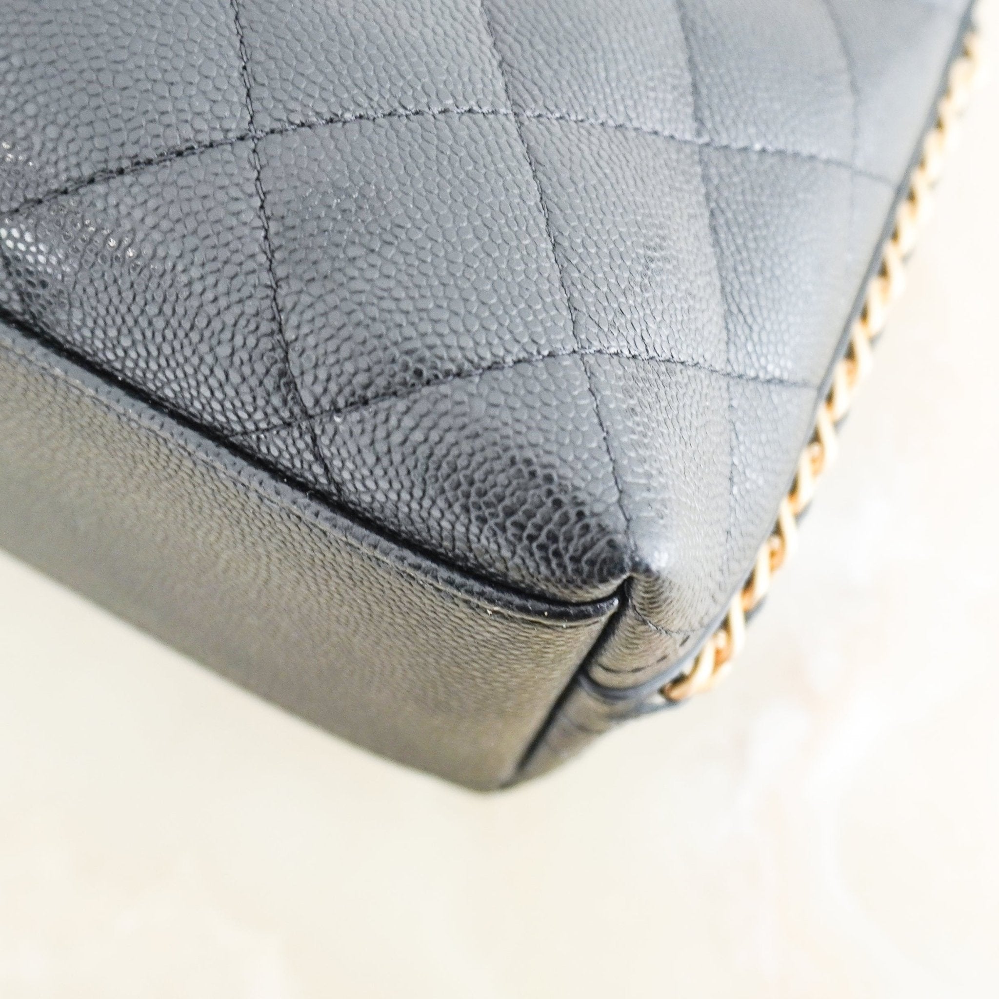 Chanel Black Caviar Leather Cosmetic Vanity Case RRP £1400 | Authentic Preloved - Reloved Again