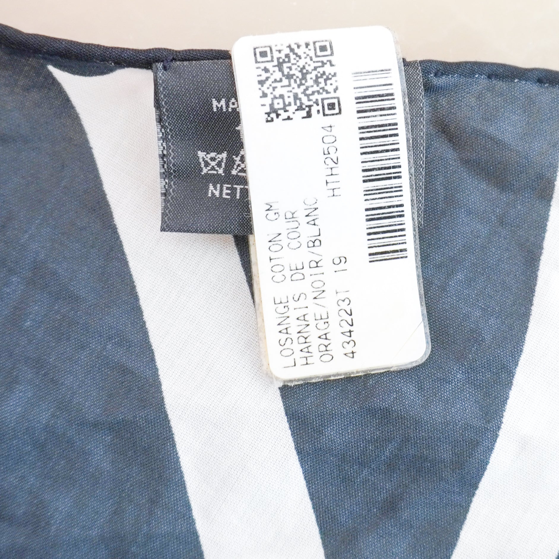 Hermès Losange Cotton GM Scarf "Harnais de Cour" Noir / Blanc (RRP £580) | Authentic Preloved - Reloved Again