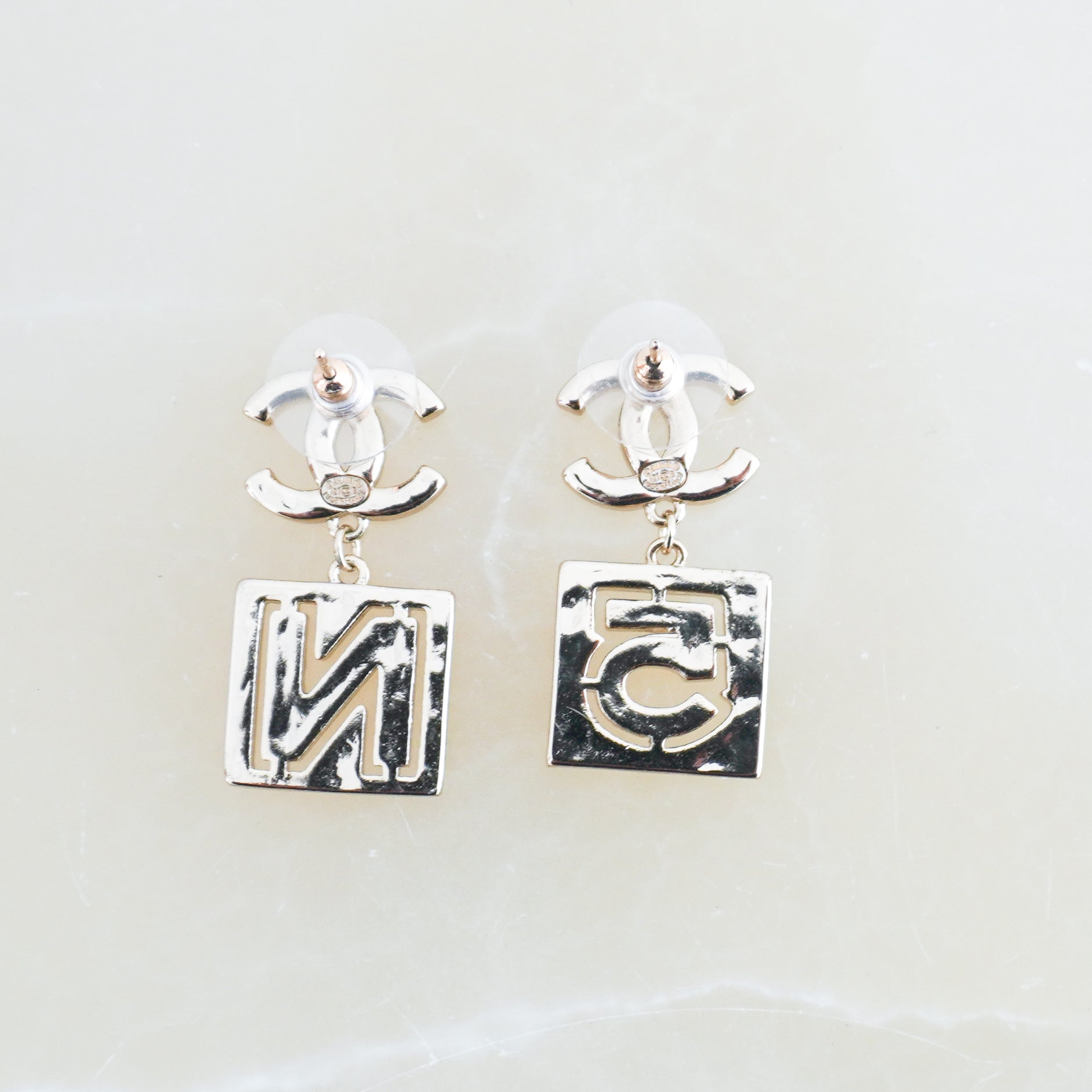 Chanel A21 Gold-Tone Crystal CC No.5 Mismatched Drop Earrings (RRP £430) | Authentic Preloved FINAL SALE (Copy) - Reloved Again
