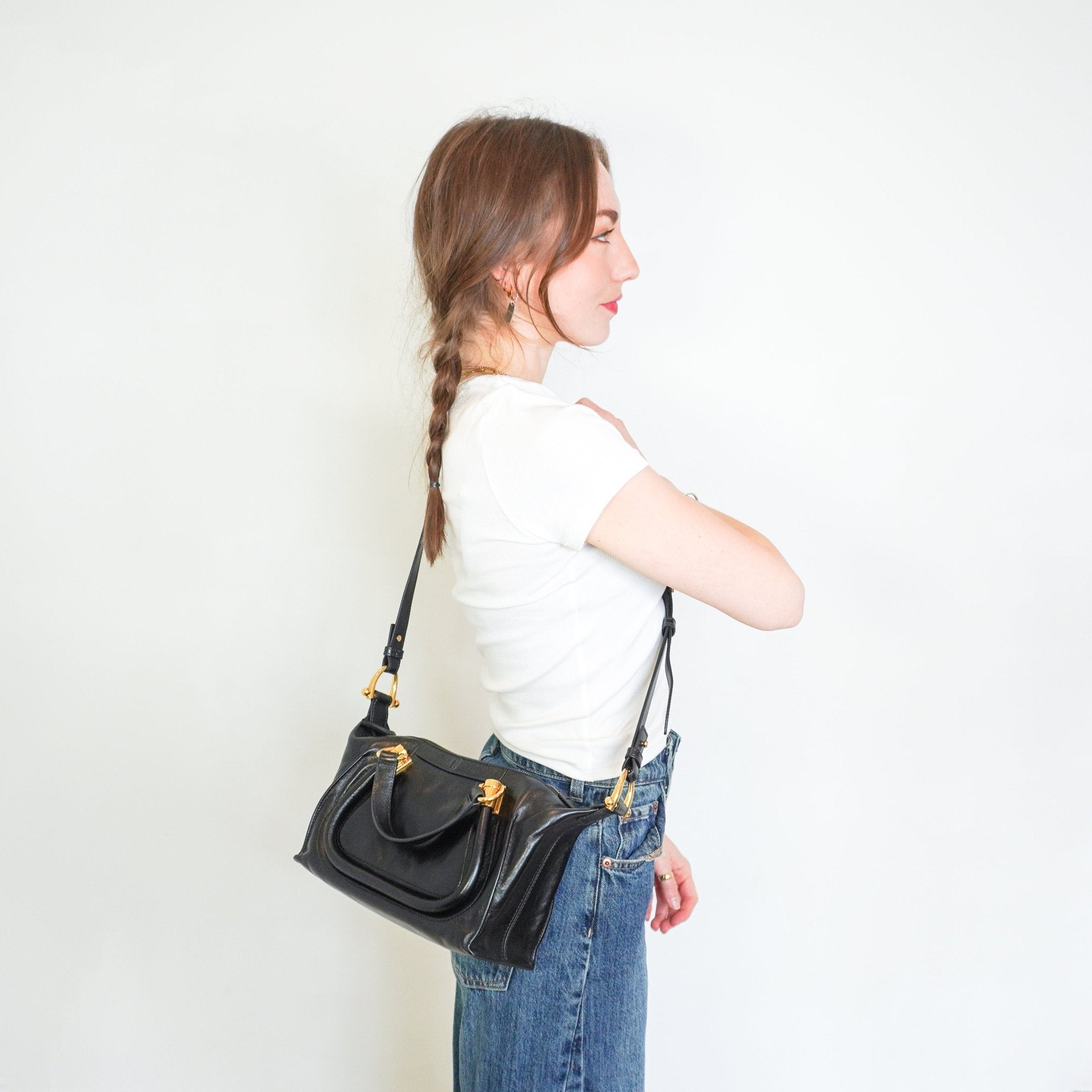 Chloé Black Small Paraty 24 Tote Bag in Calfskin Leather (RRP £1130) | Authentic Preloved - Reloved Again