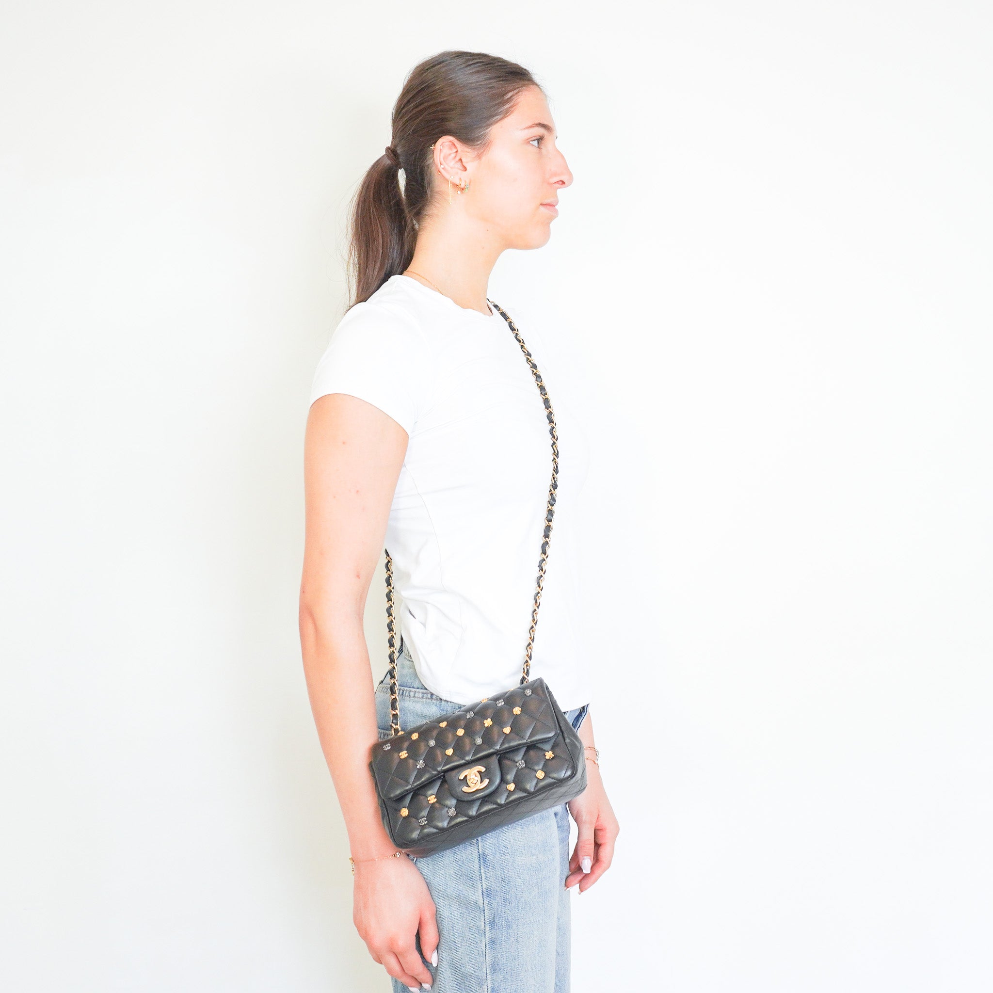 Chanel Mini Lucky Charms Rectangular Flap Bag in Black Lambskin (RRP £5600) | Authentic Preloved