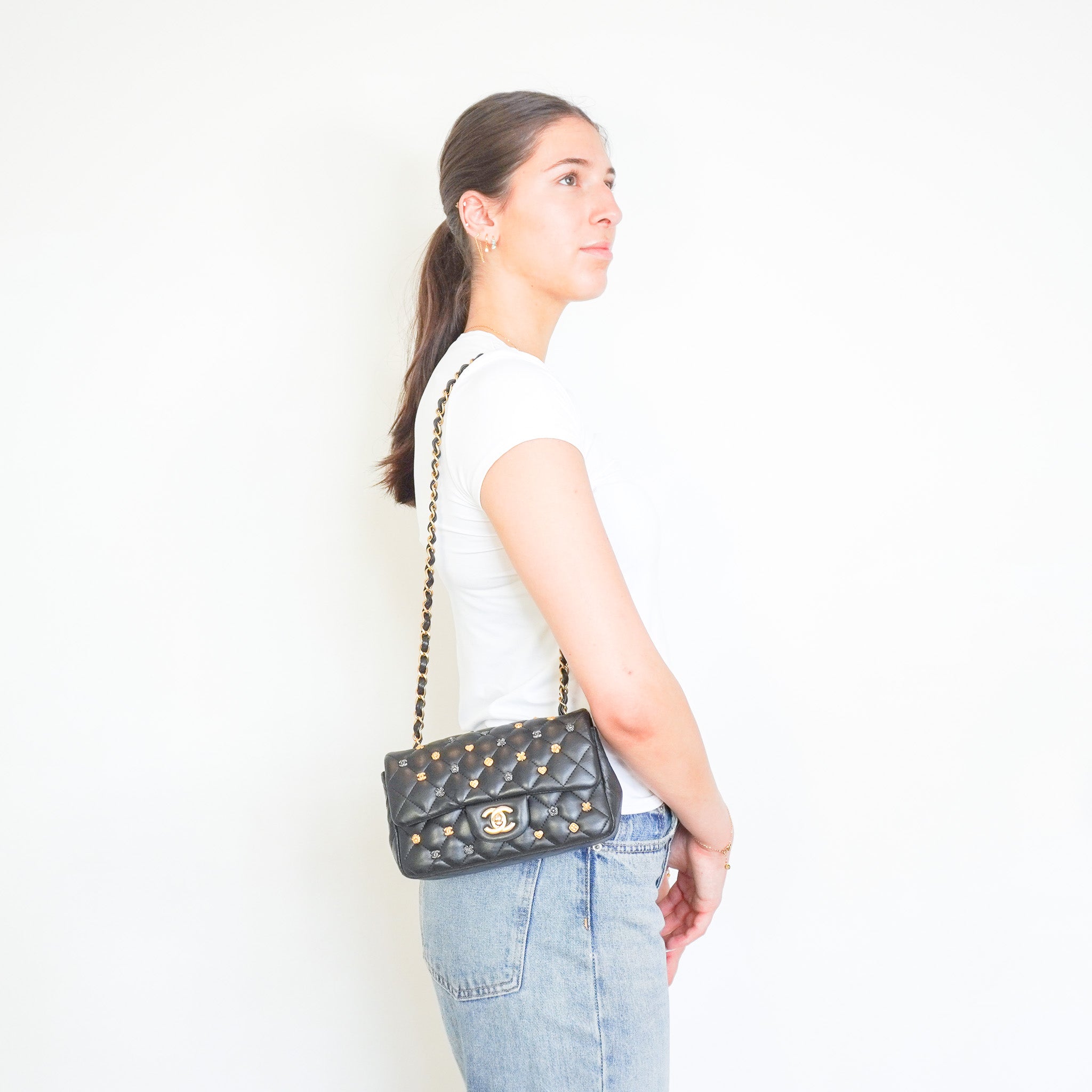 Chanel Mini Lucky Charms Rectangular Flap Bag in Black Lambskin (RRP £5600) | Authentic Preloved