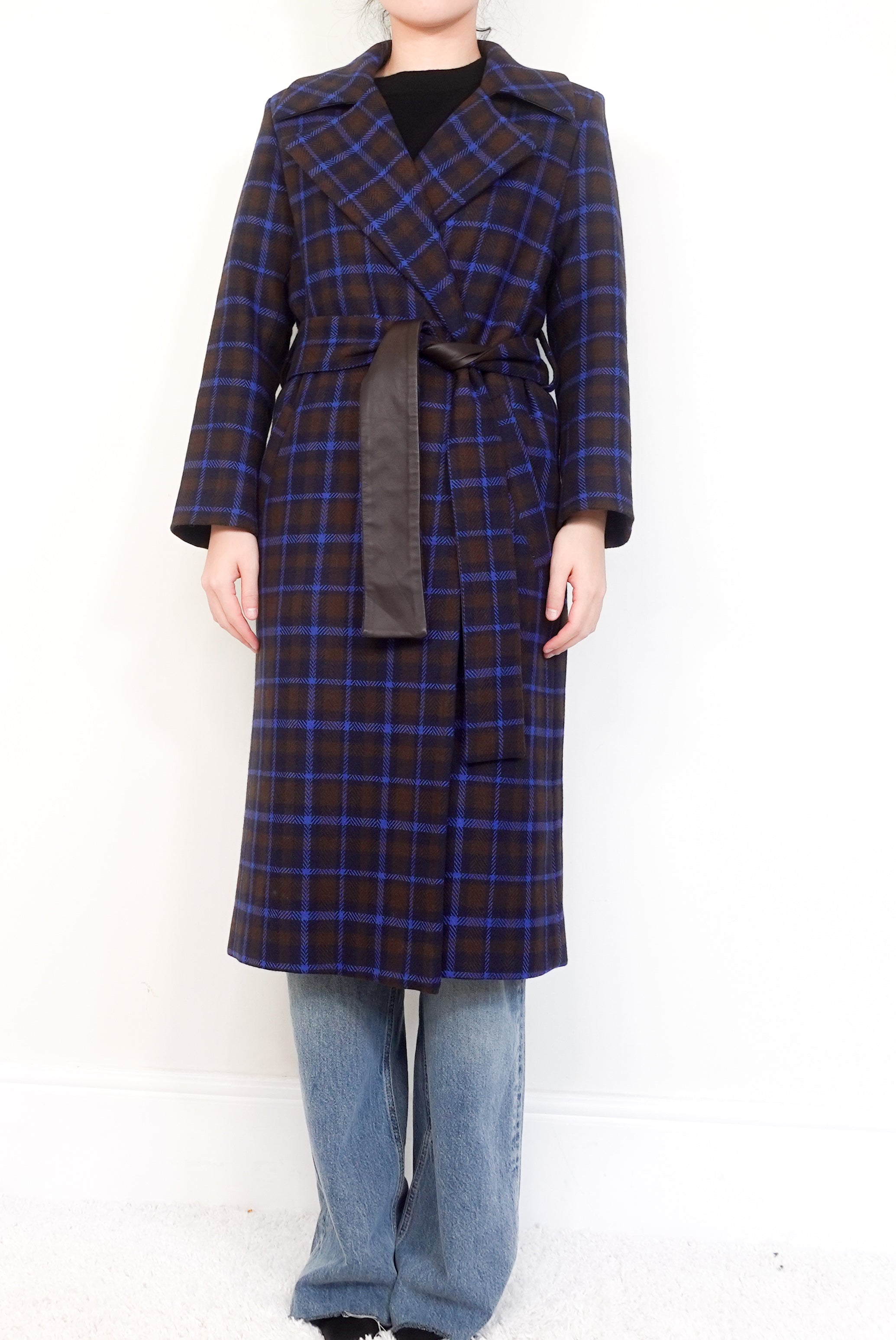 Check wool coat RRP £600