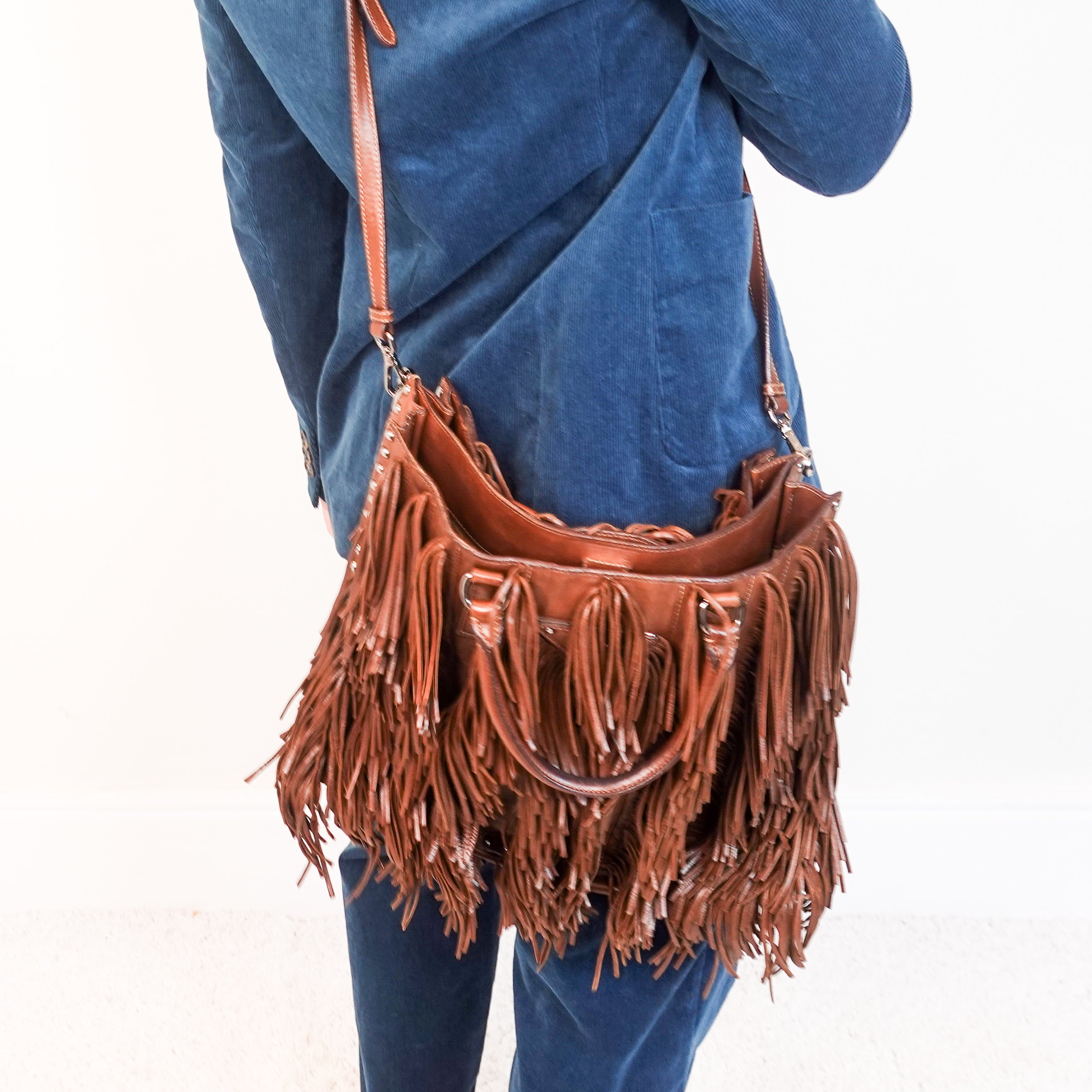 Runway fringed nappa tote bag RRP £2k