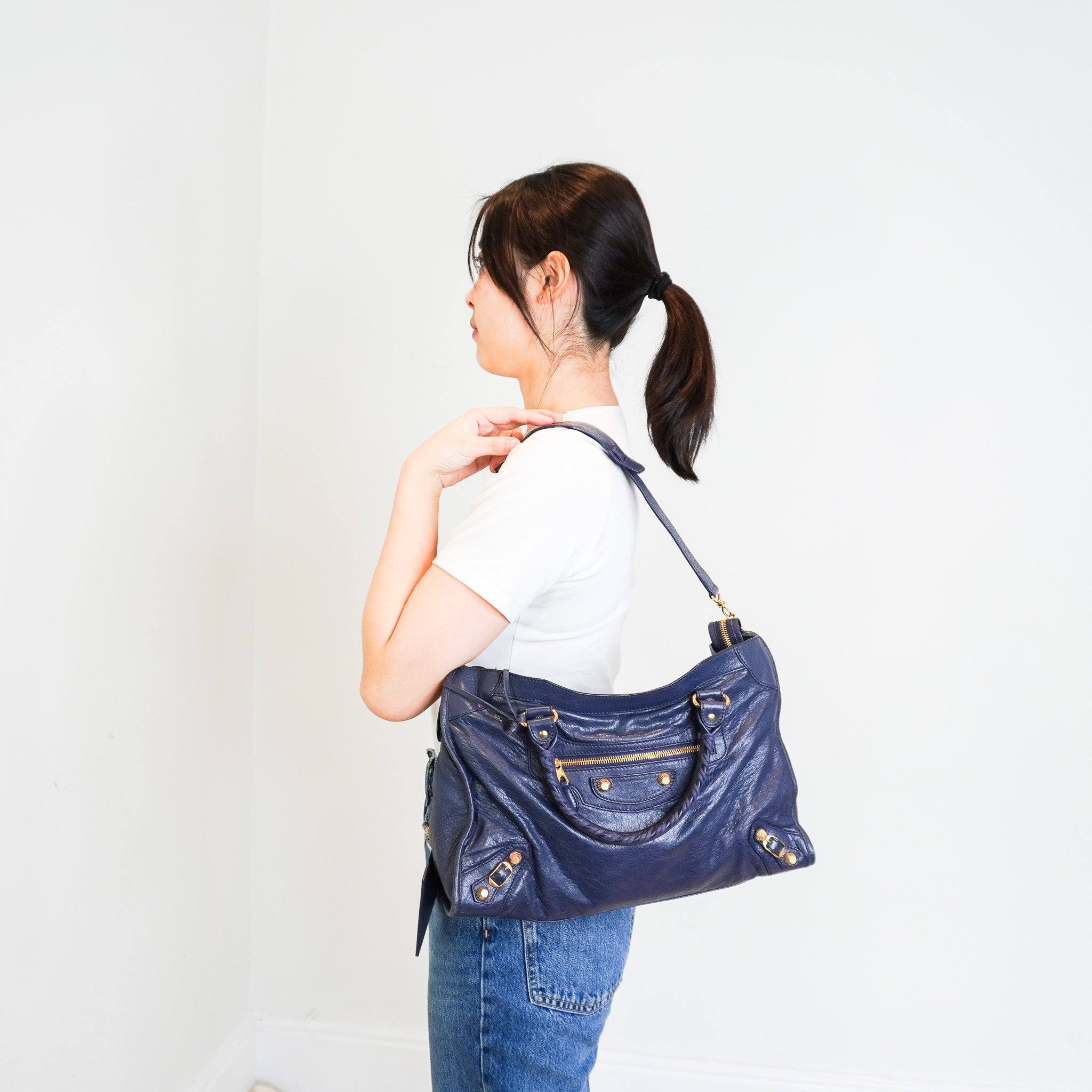 Balenciaga Medium City Bag in Navy RRP £2590 | Authentic Preloved