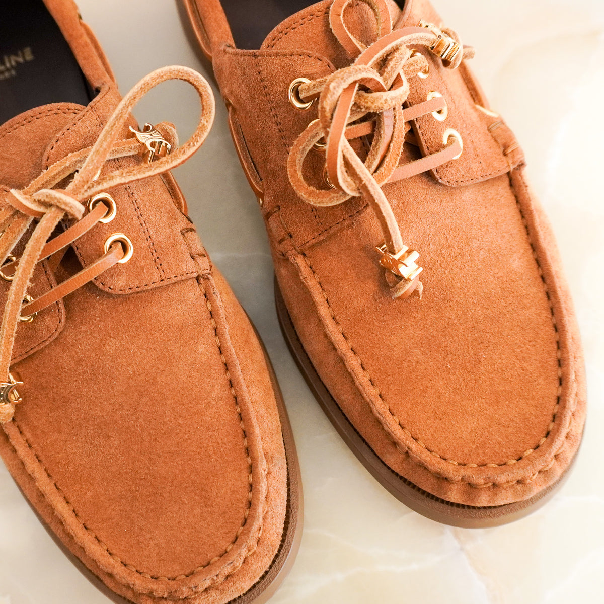 Celine Boat Shoe 15 MM  in Suede Calfskin (RRP £730) |Authentic Preloved