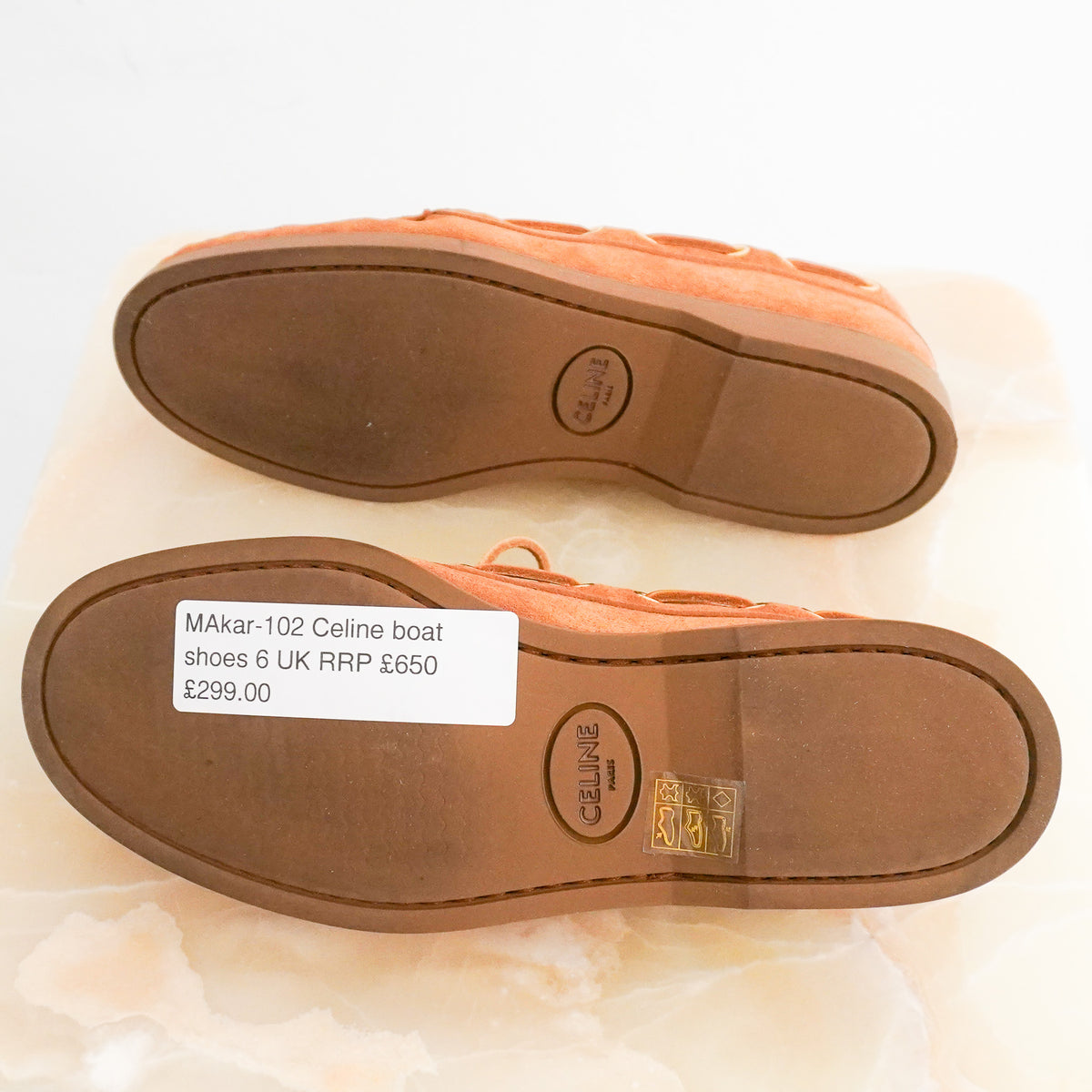 Celine Boat Shoe 15 MM  in Suede Calfskin (RRP £730) |Authentic Preloved