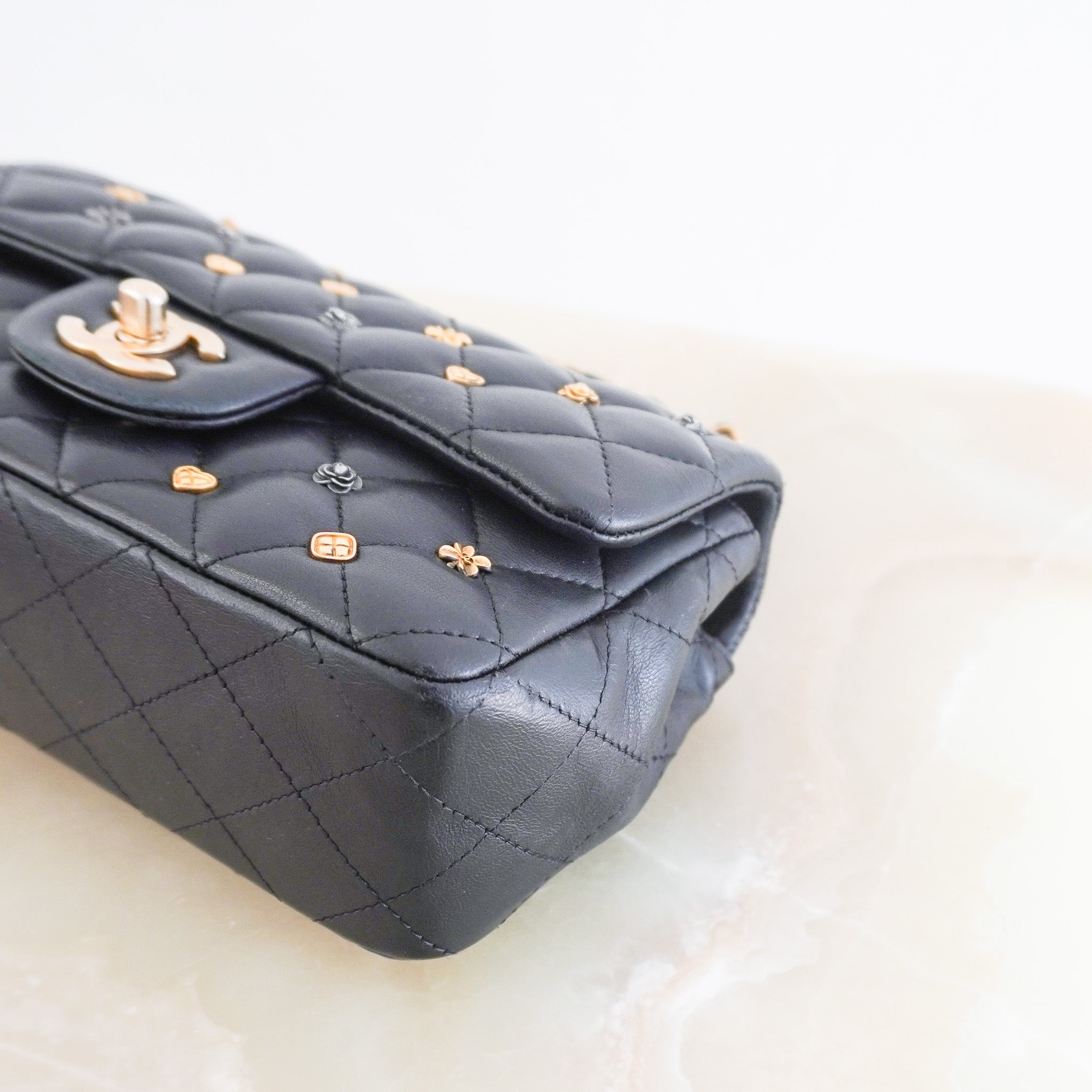 Chanel Mini Lucky Charms Rectangular Flap Bag in Black Lambskin (RRP £5600) | Authentic Preloved