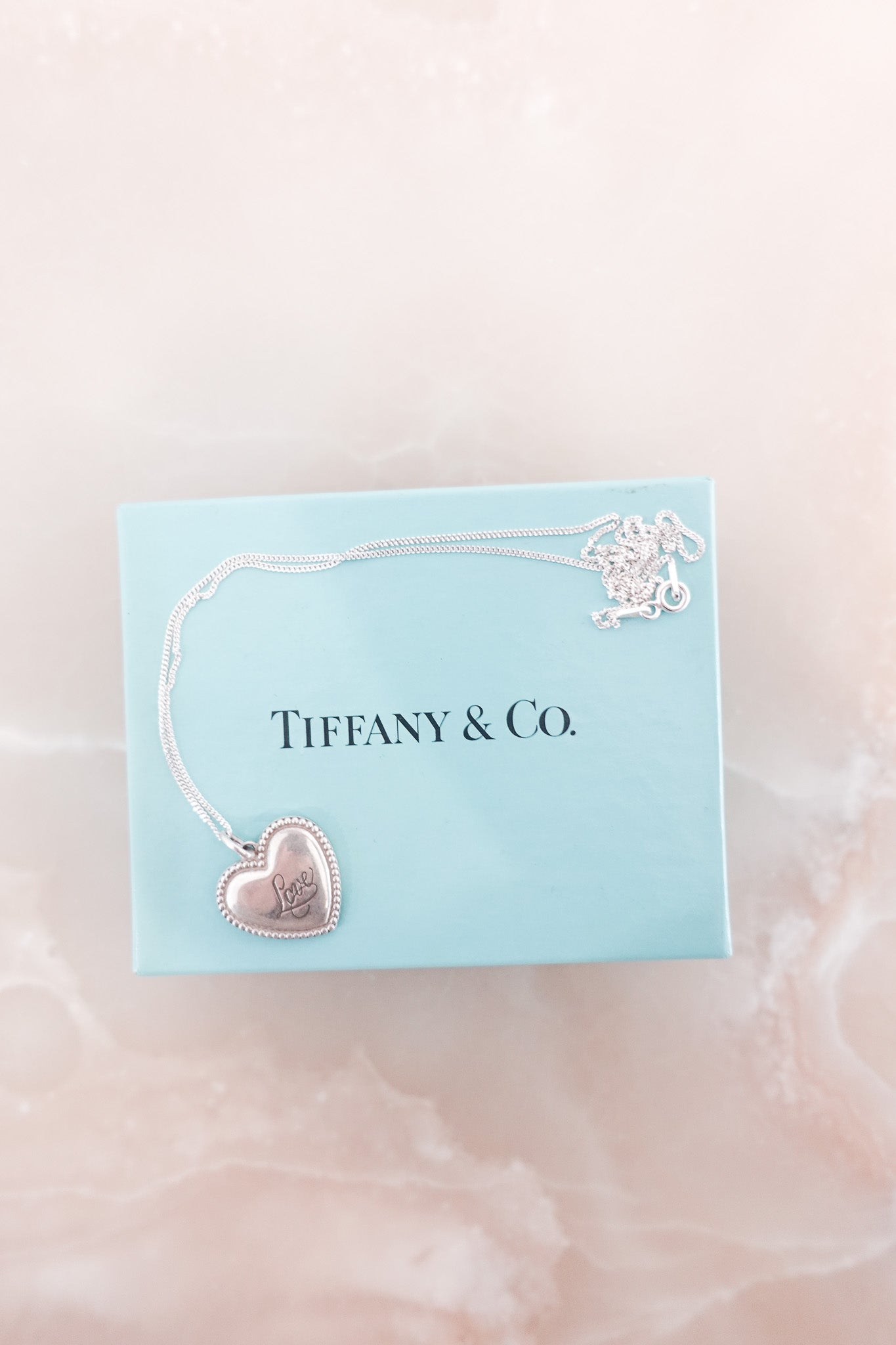 Tiffany & Co Engraved Love Pendant Necklace RRP £450 | Authentic Preloved