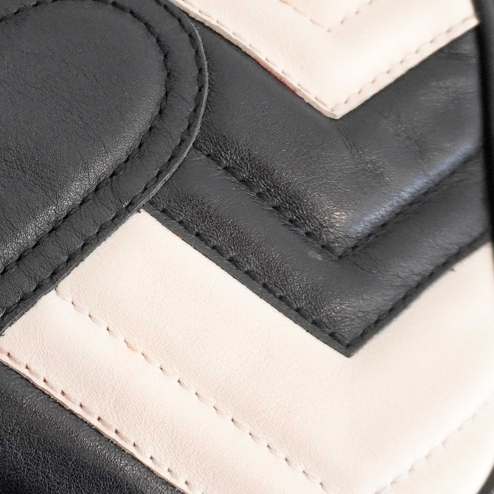 Gucci GG Marmont Small Camera Bag in Black and White Chevron (RRP £1460) | Authentic Preloved