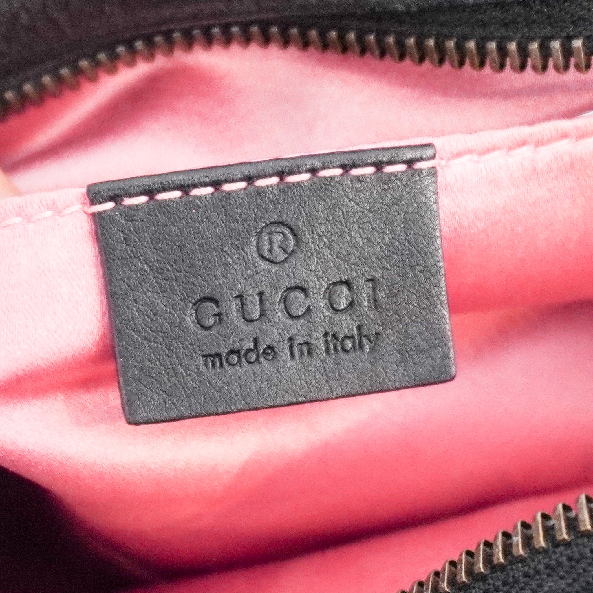 Gucci GG Marmont Small Camera Bag in Black and White Chevron (RRP £1460) | Authentic Preloved