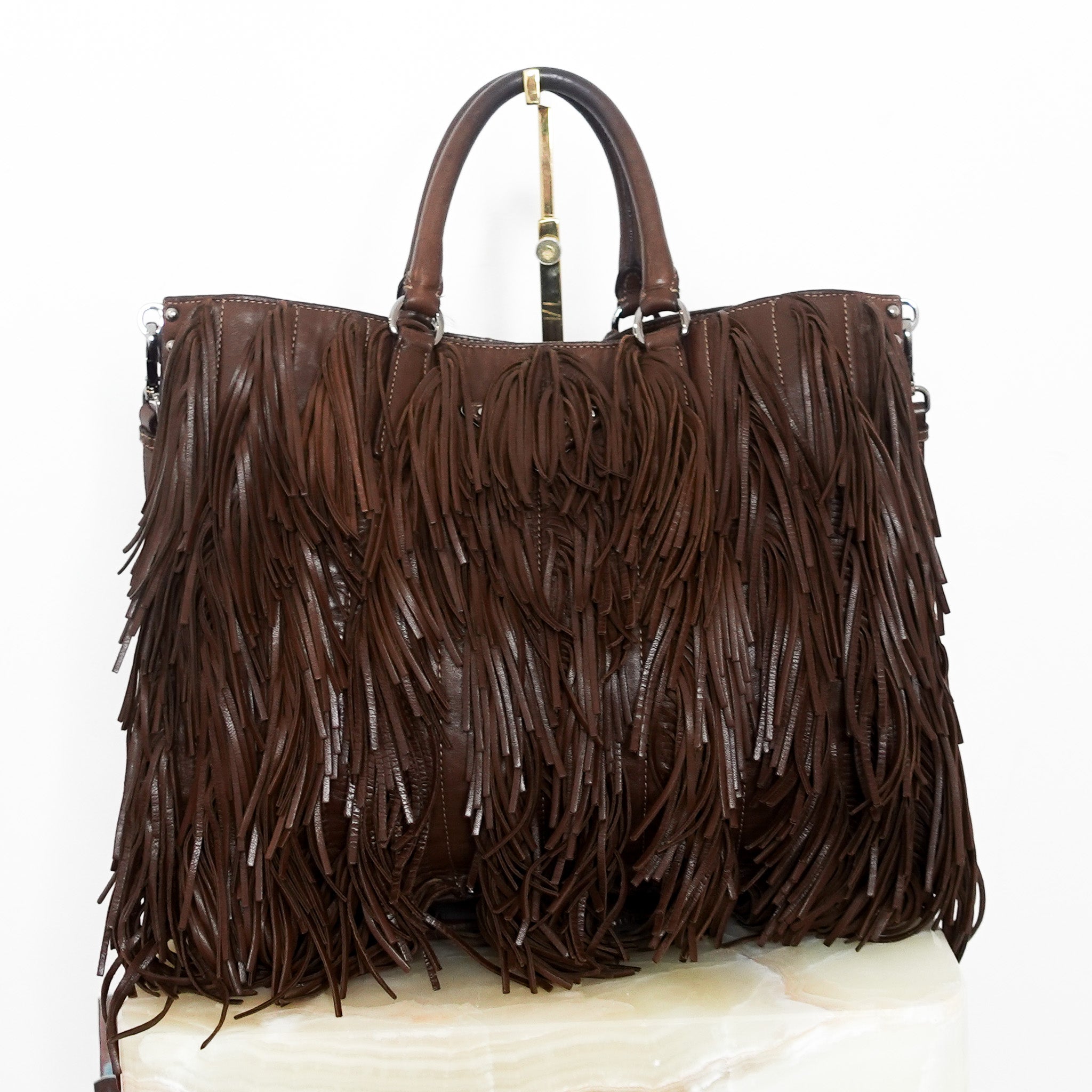 Runway fringed nappa tote bag RRP £2k