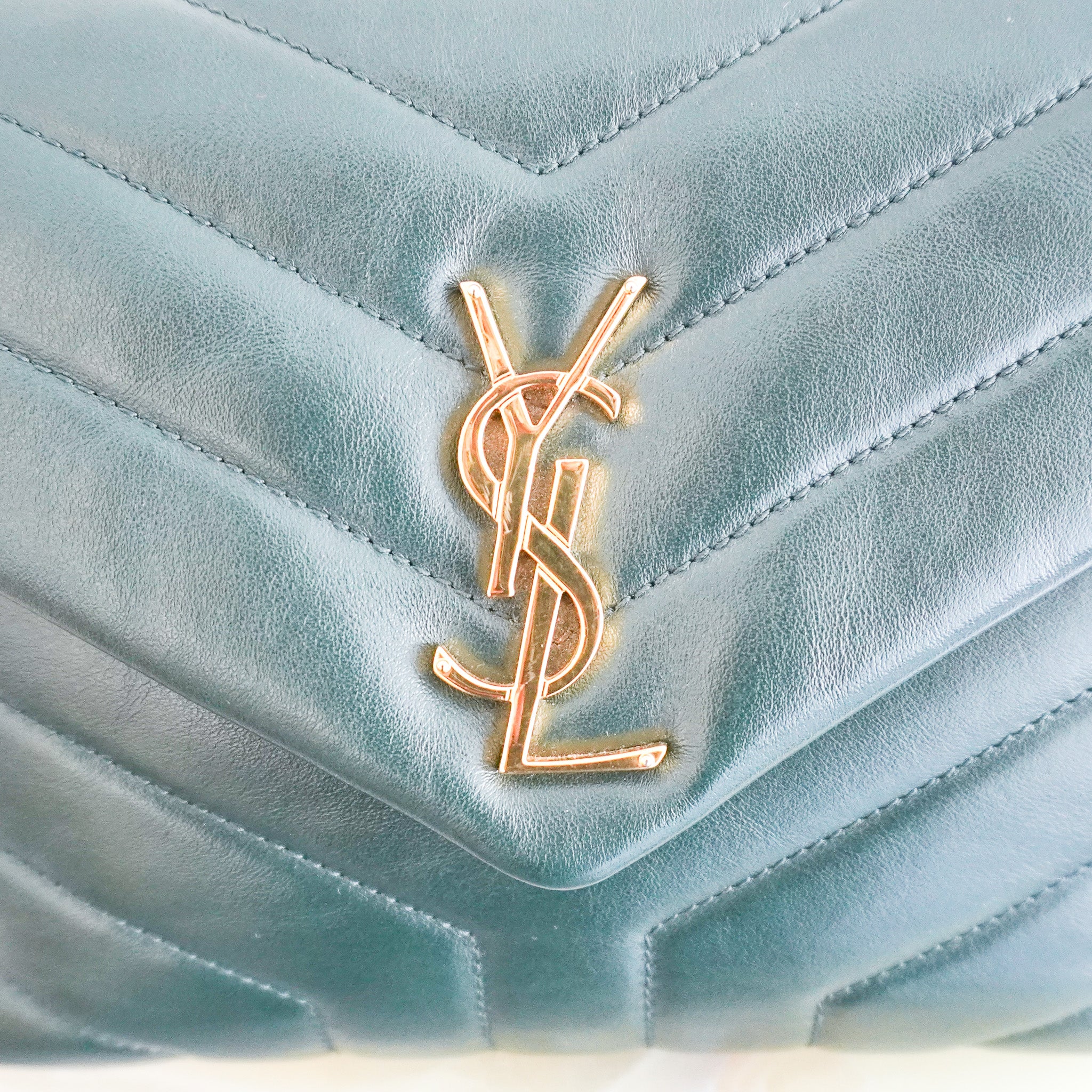 Saint Laurent Small Loulou Chain Bag in Forest Green Matelassé Leather (RRP £2090) | Authentic Preloved - Reloved Again