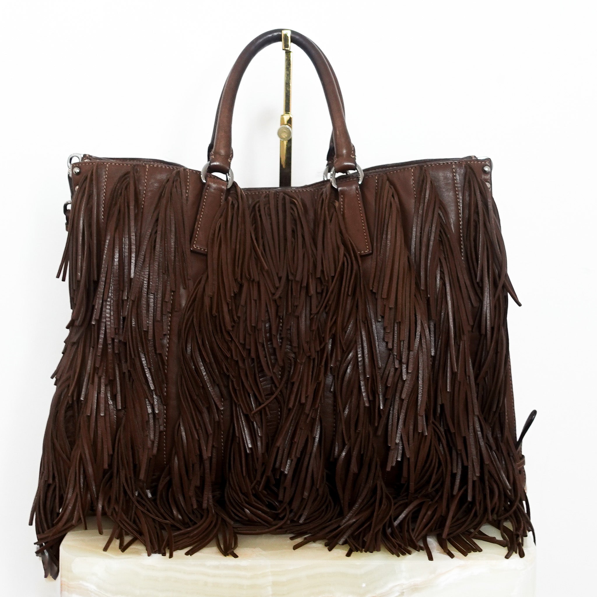 Runway fringed nappa tote bag RRP £2k