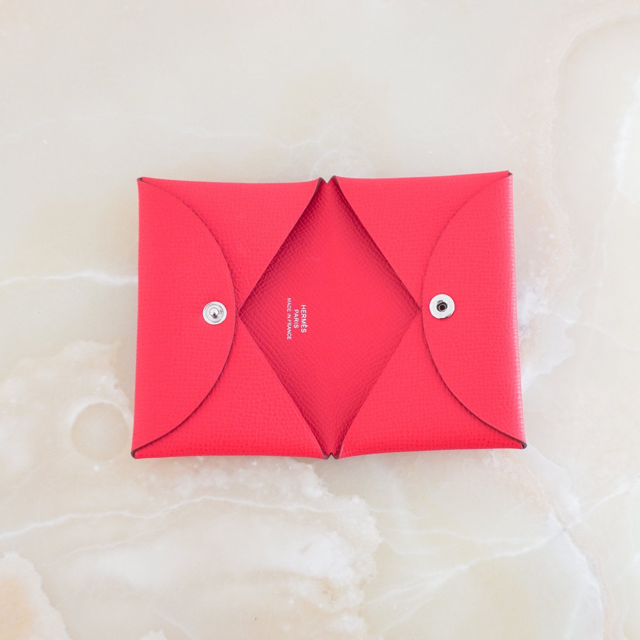 Hermès Calvi Card Holder in Pink Epsom Leather RRP £240 | Authentic Preloved FINAL SALE - Reloved Again