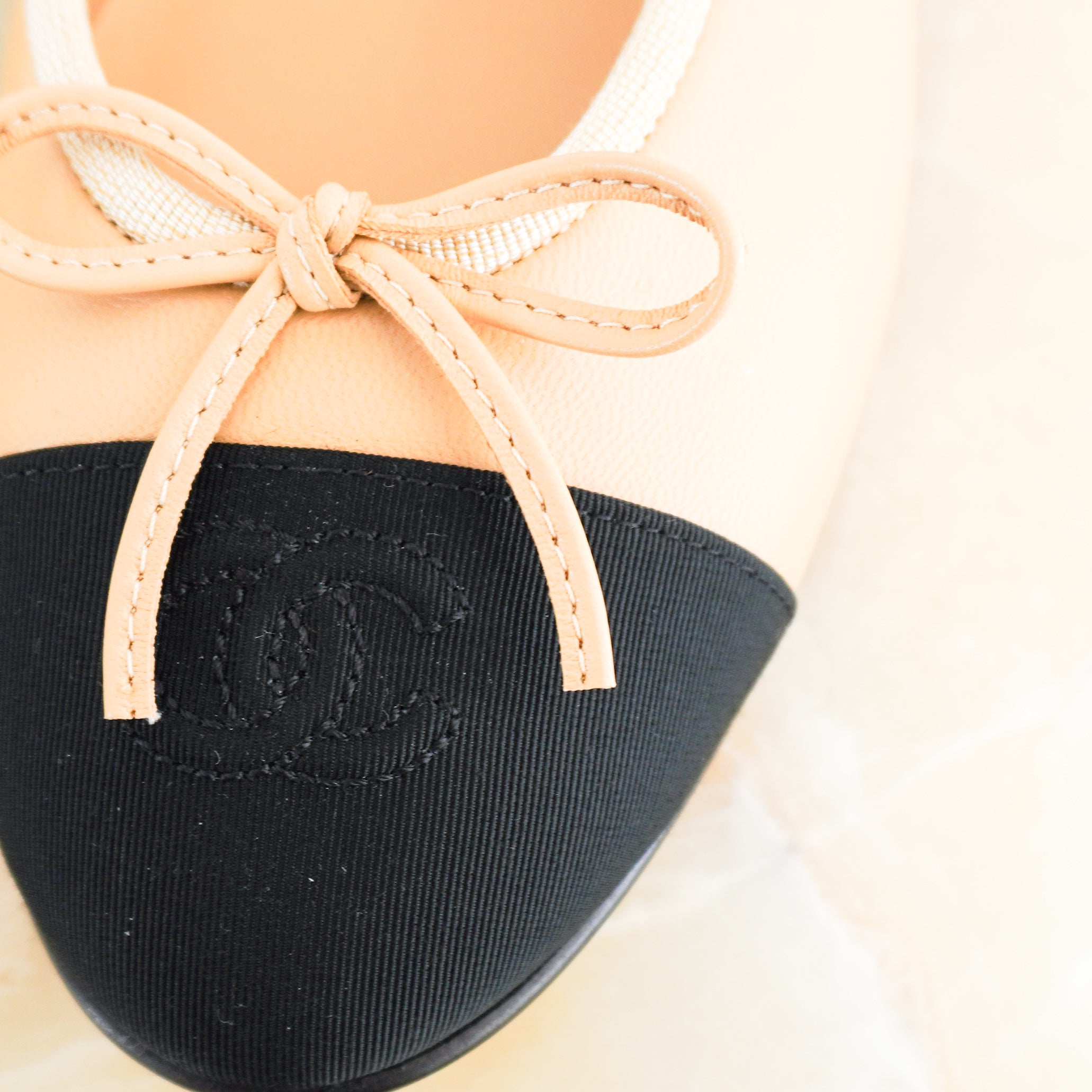 NEW Chanel Beige Leather Ballet Flats RRP £820 | Authentic Preloved