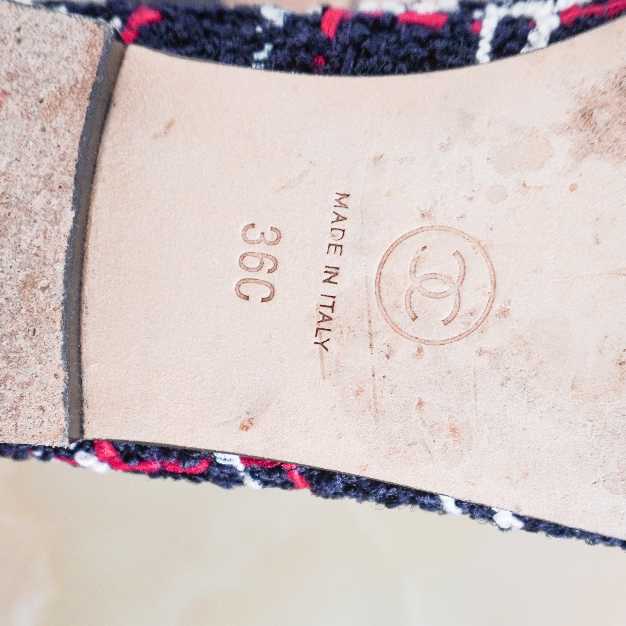 Chanel CC Tweed Ballet Flats in Navy (RRP £899) | Authentic Preloved - Reloved Again
