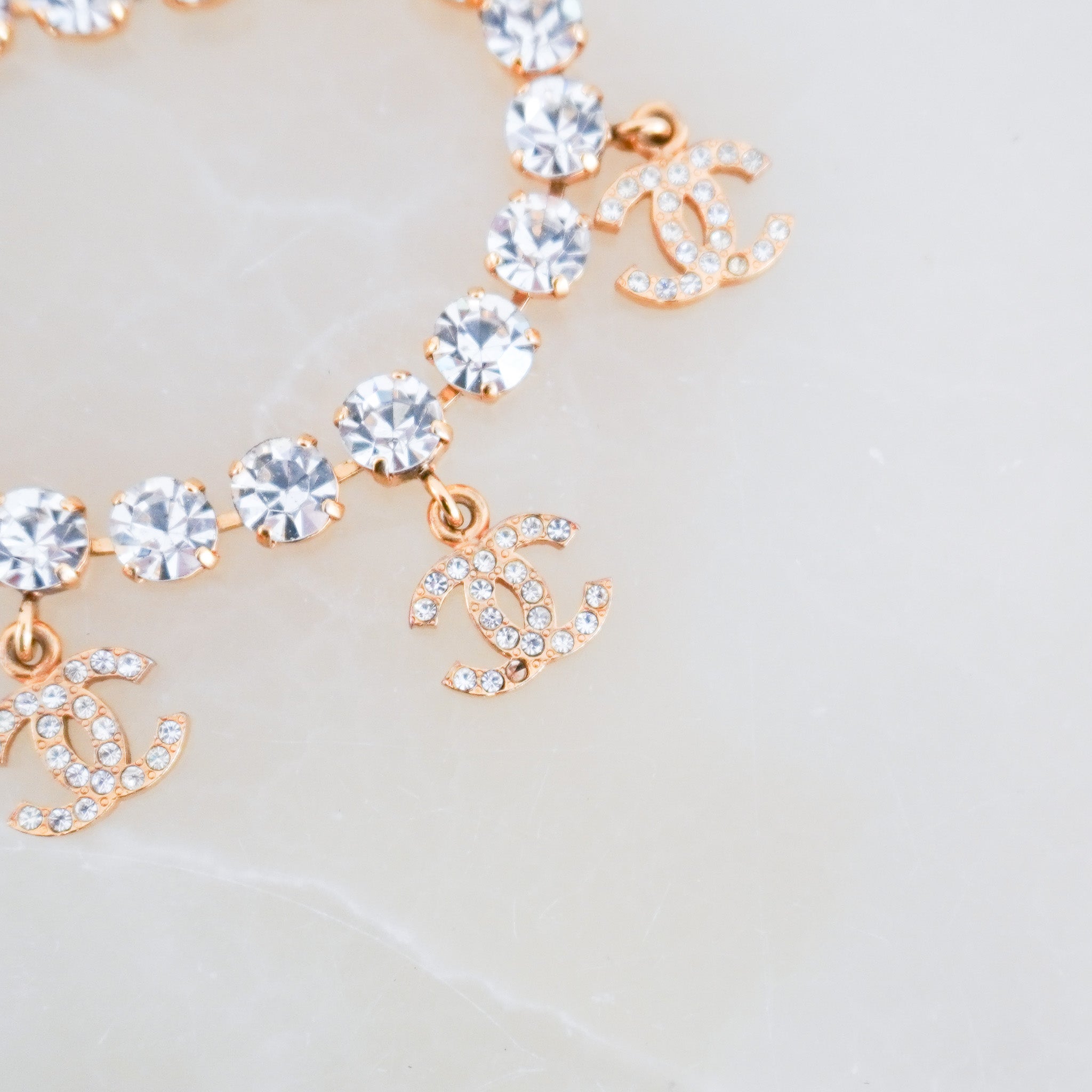 Chanel 1996 24K Gold Plated Crystal CC Chain Bracelet | Authentic Preloved - Reloved Again