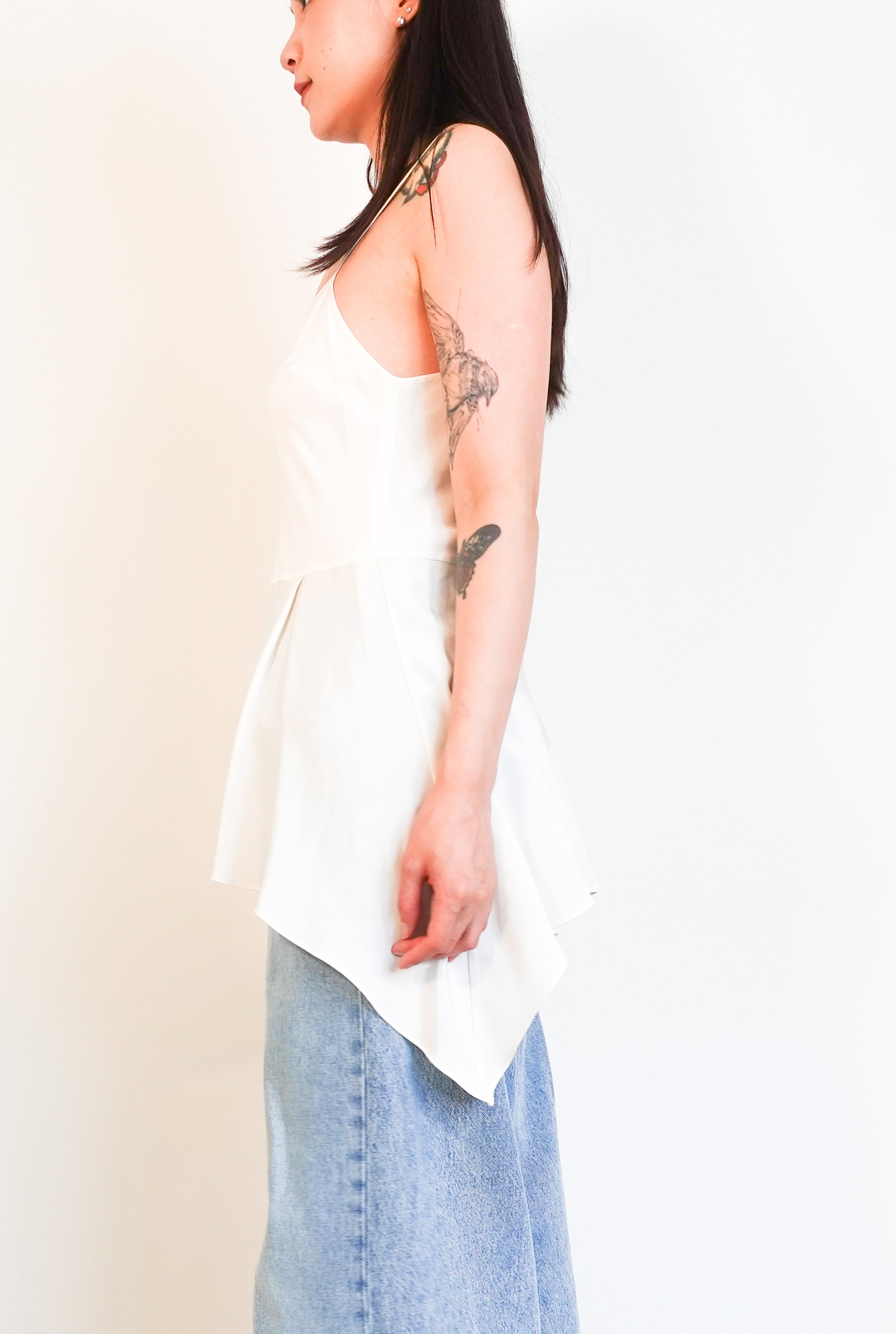 White silk vest