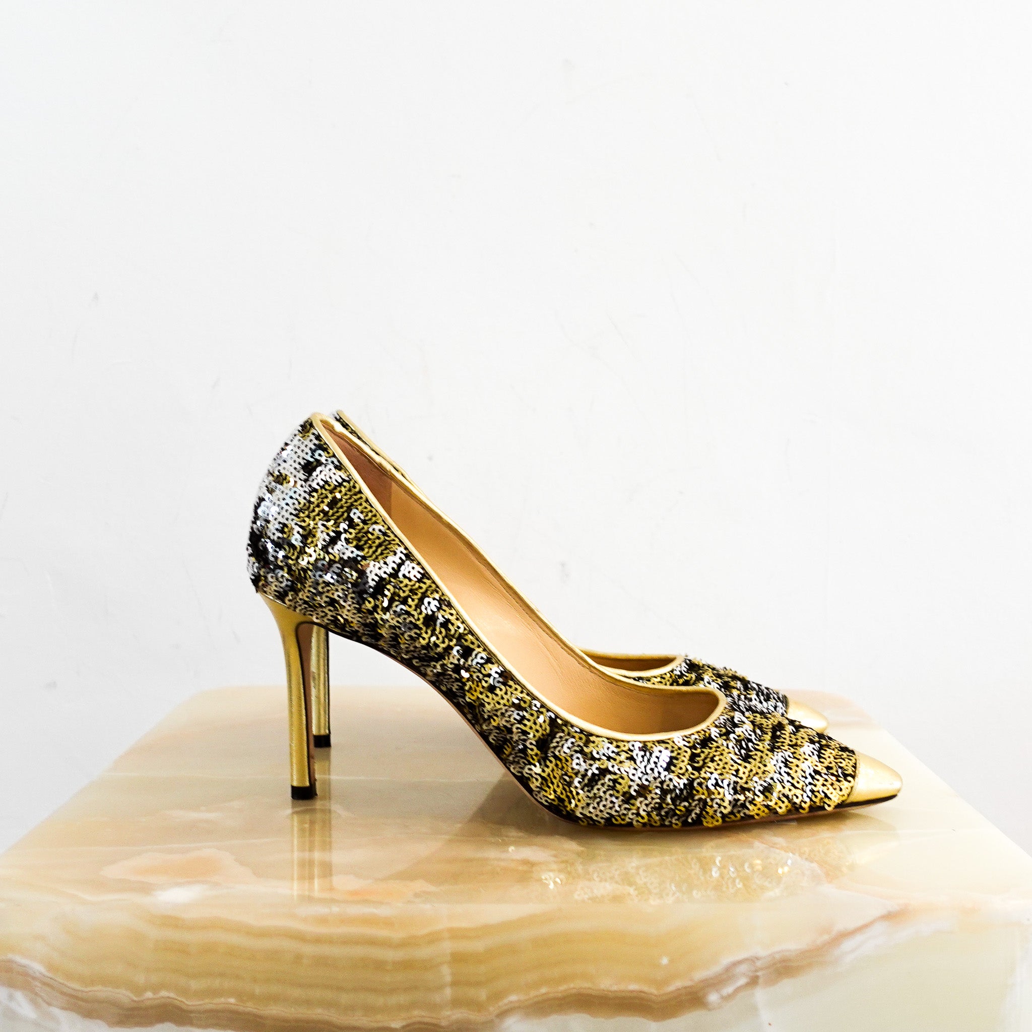 Jimmy Choo Romy 85 Sequin Heels RRP £500 | Authentic Preloved - Reloved Again