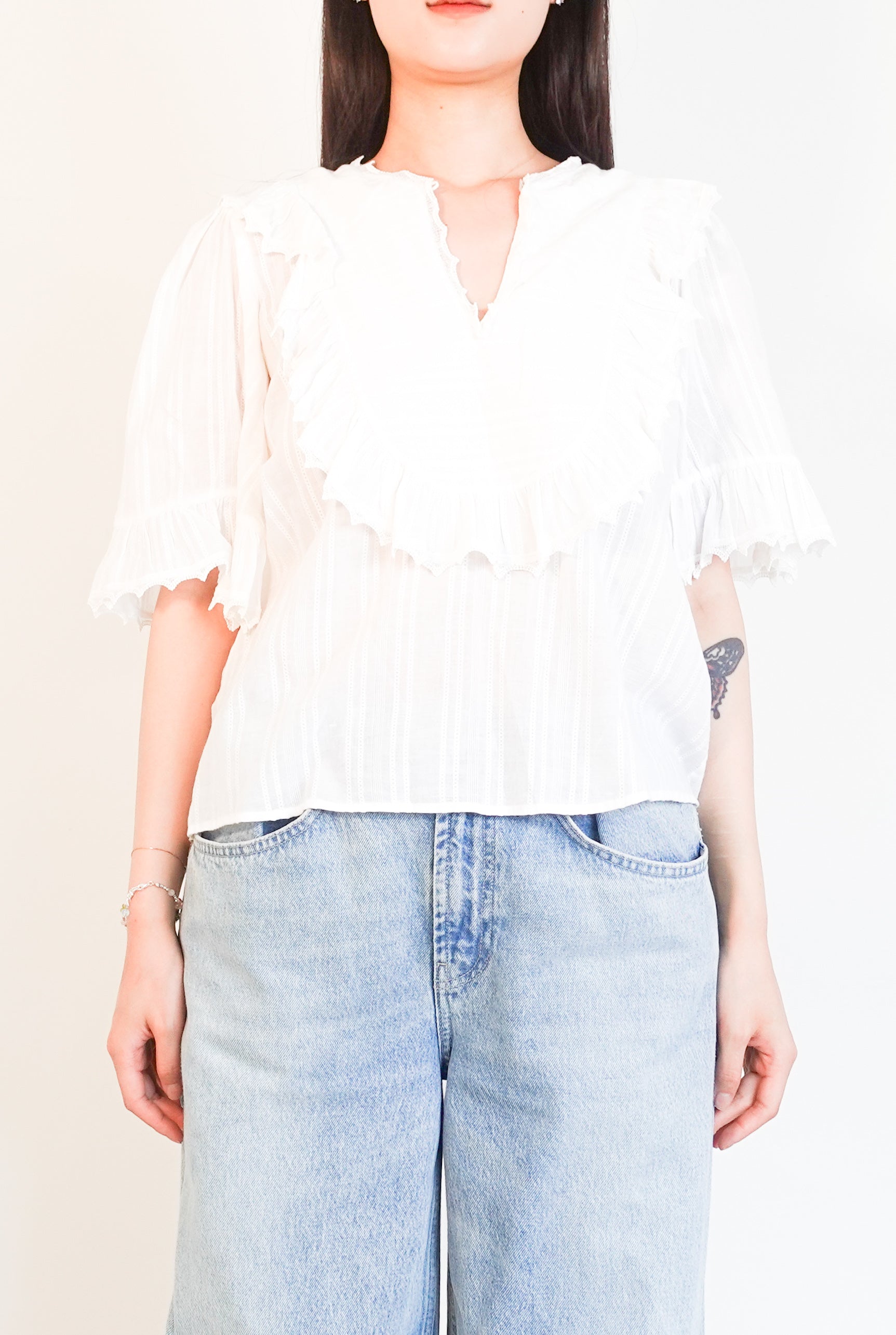 White cotton blouse