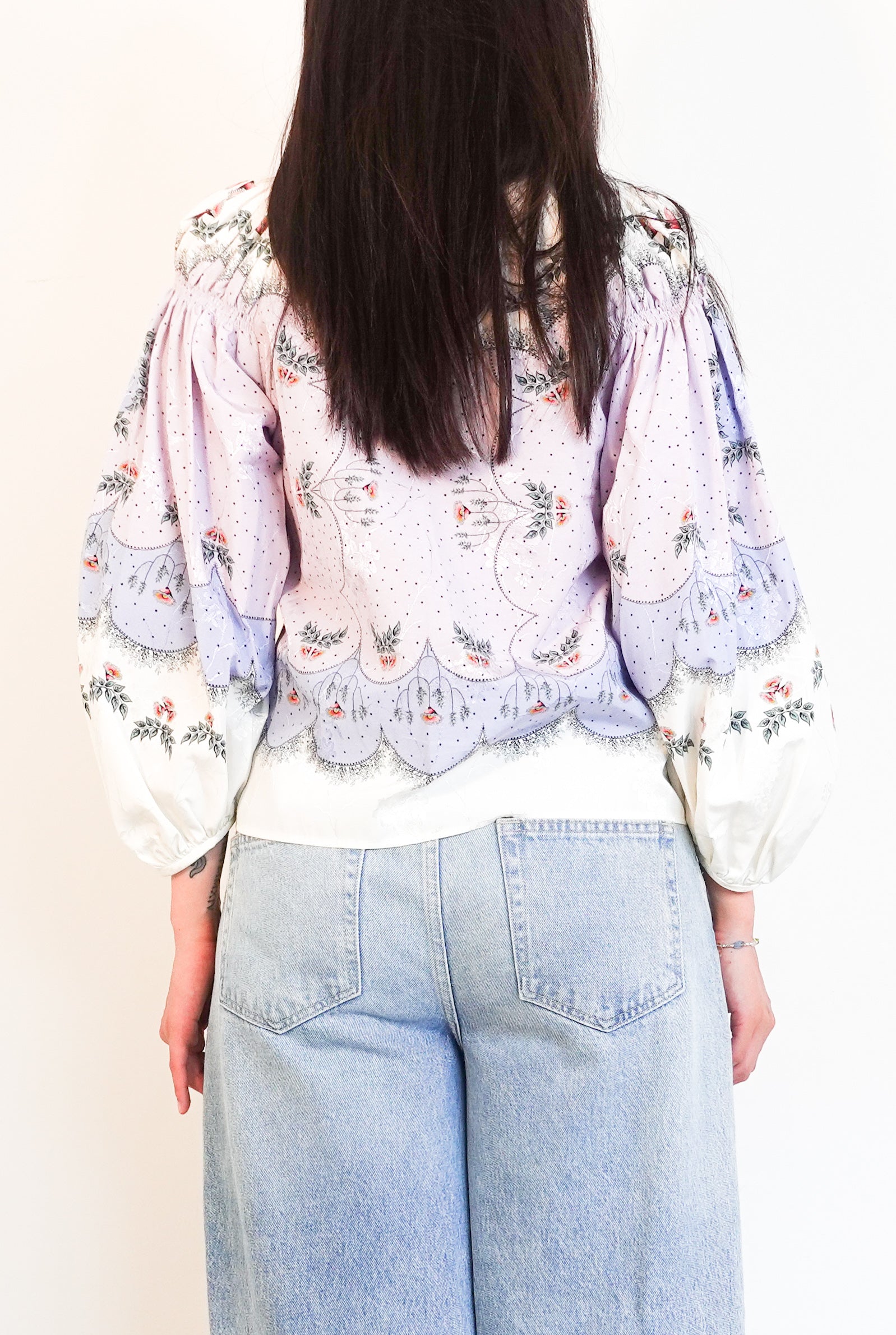 Jacquard cotton blouse