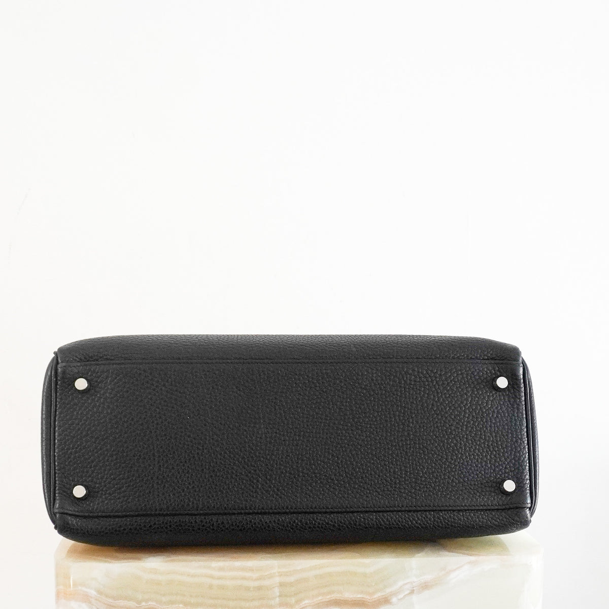 Hermès Kelly 35 Bag (2006) in Noir Togo Leather and Palladium Hardware | Authentic Preloved