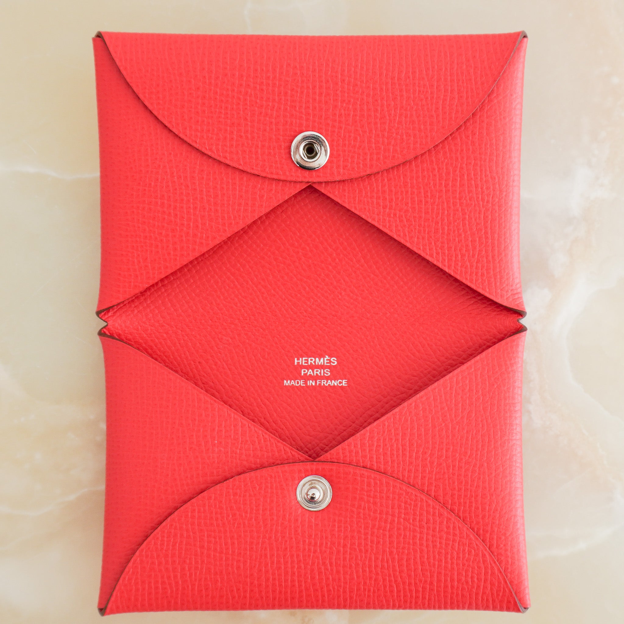 Hermès Calvi Card Holder Rose Texas Epsom Leather RRP £240 | Authentic Preloved FINAL SALE - Reloved Again