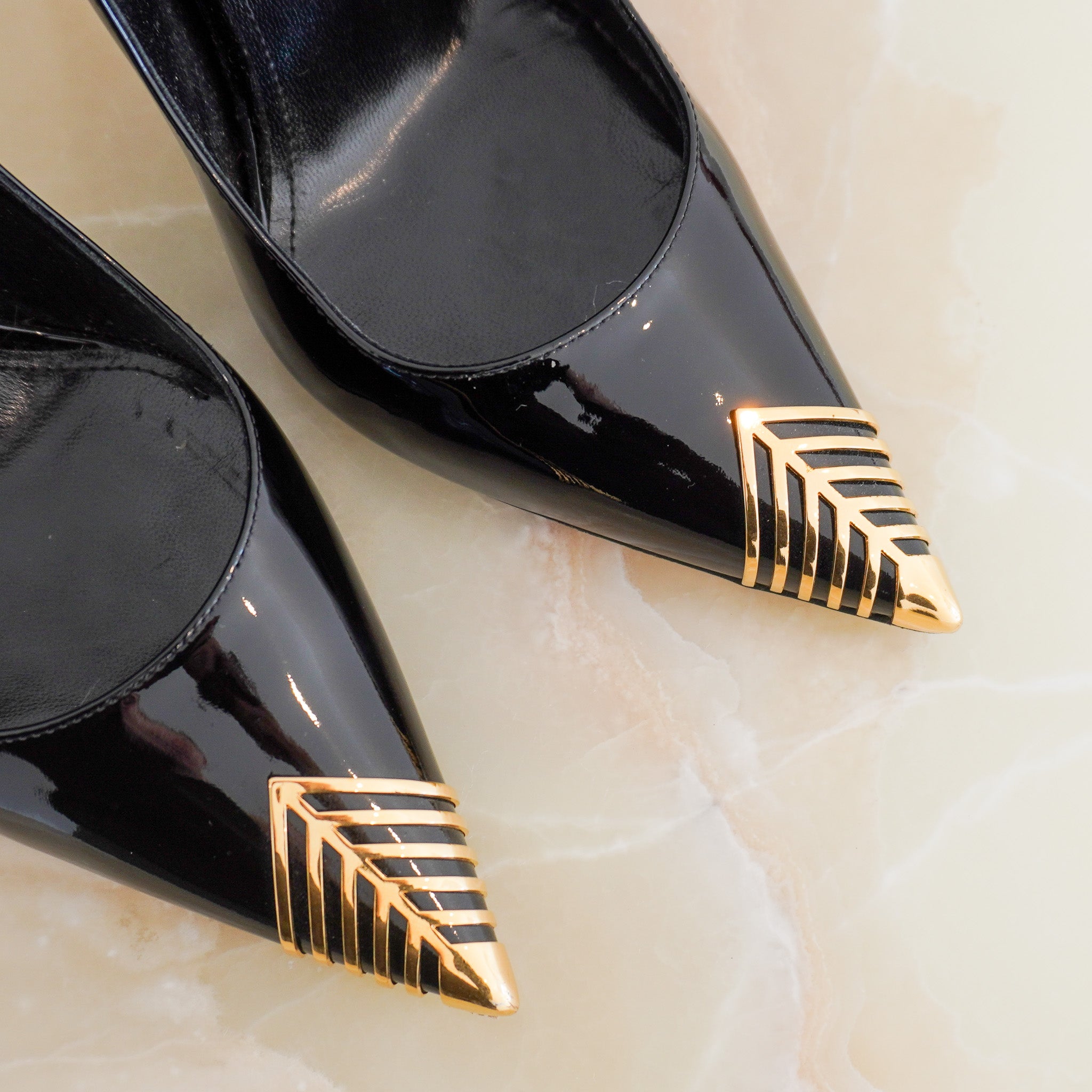 Saint Laurent Paris Black Patent Leather Pumps (RRP £800) | Authentic Preloved - Reloved Again
