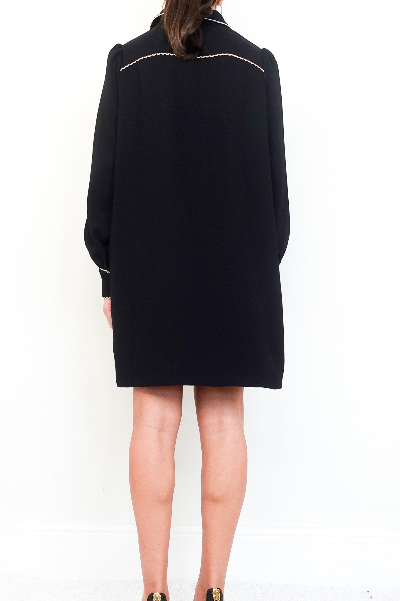 Black button midi dress RRP £200