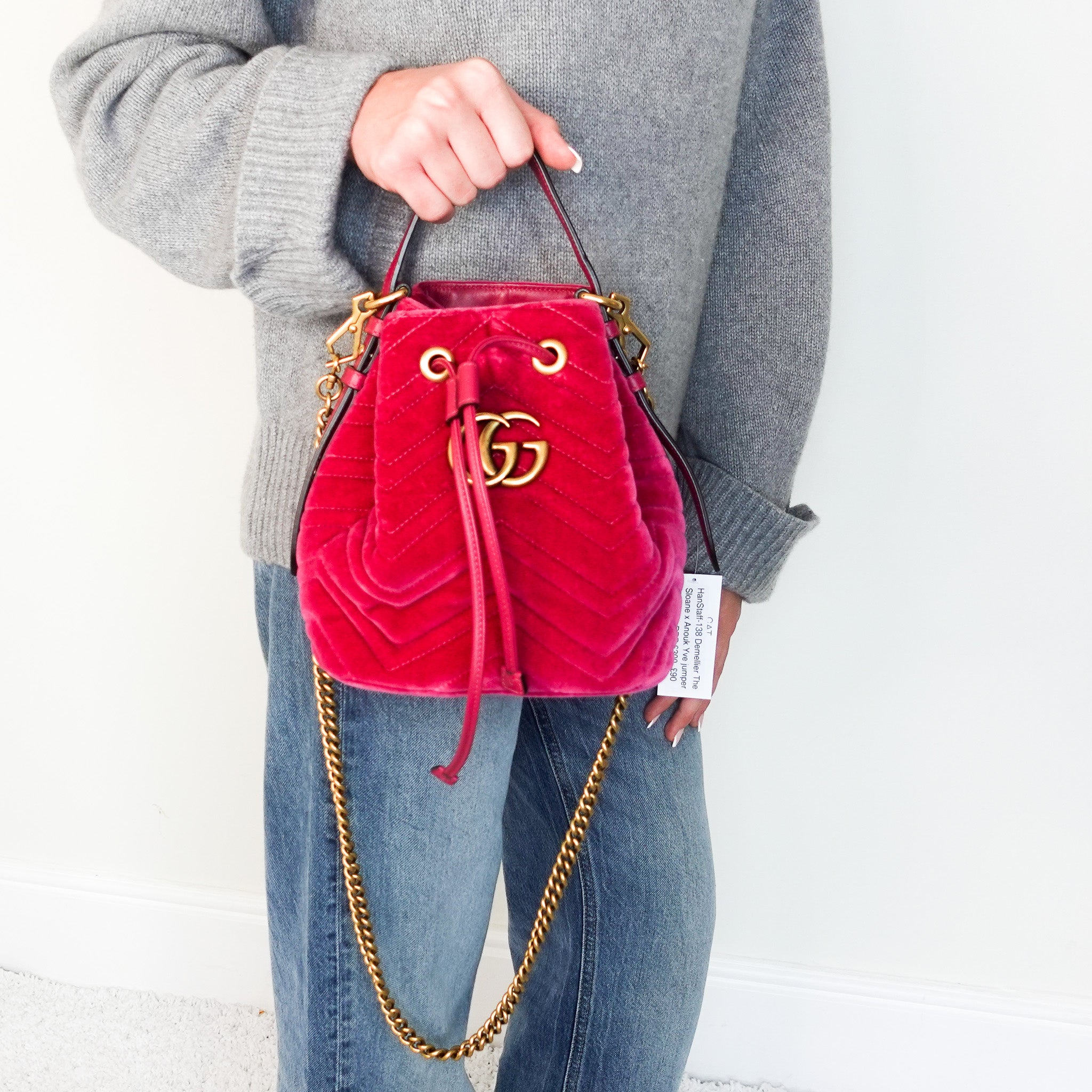 Velvet GG marmont bucket bag RRP £1.4k